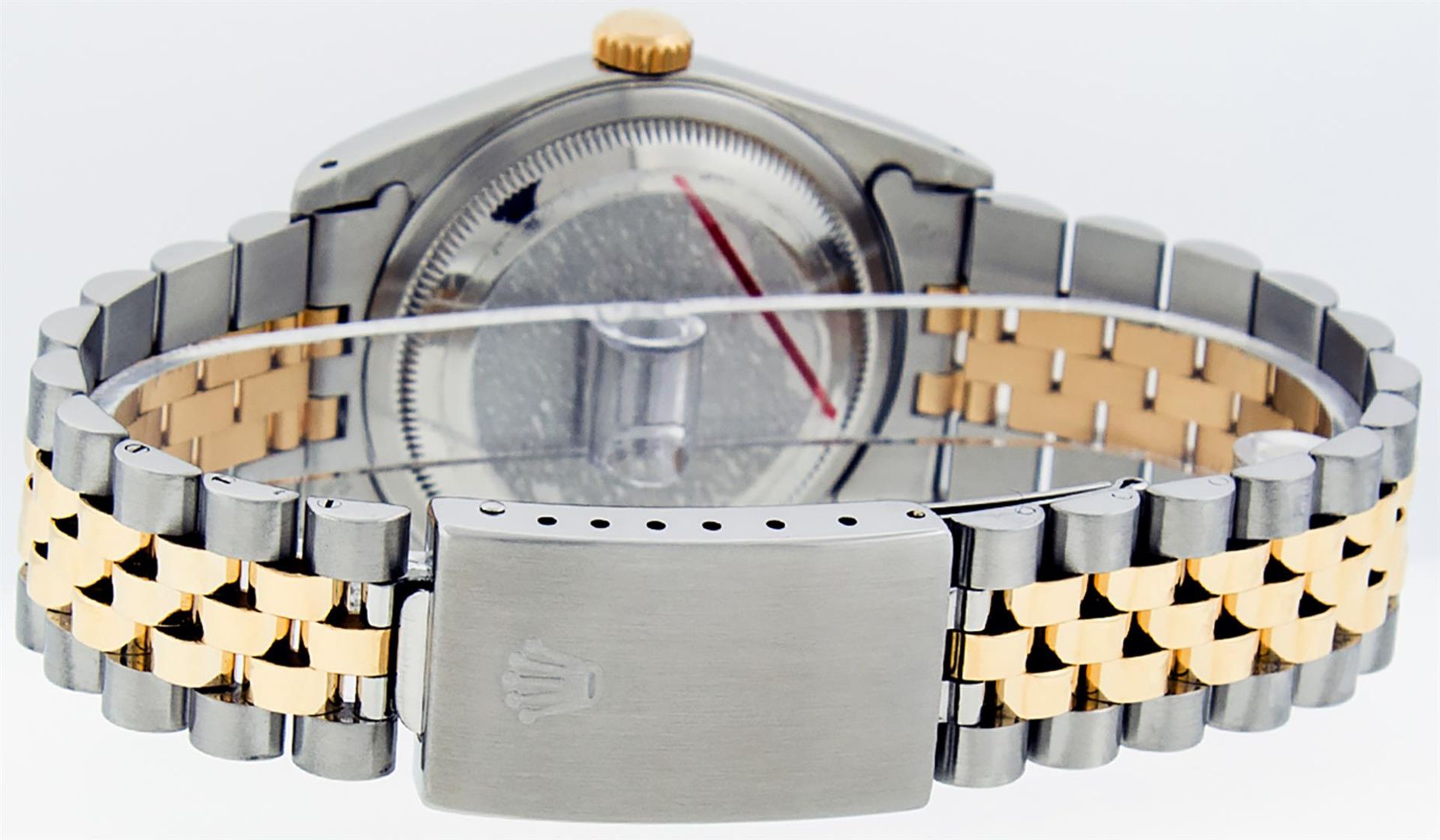 Rolex Mens 2 Tone Black VS Diamond 36MM Oyster Perpetual Datejust Wristwatch - Image 7 of 9