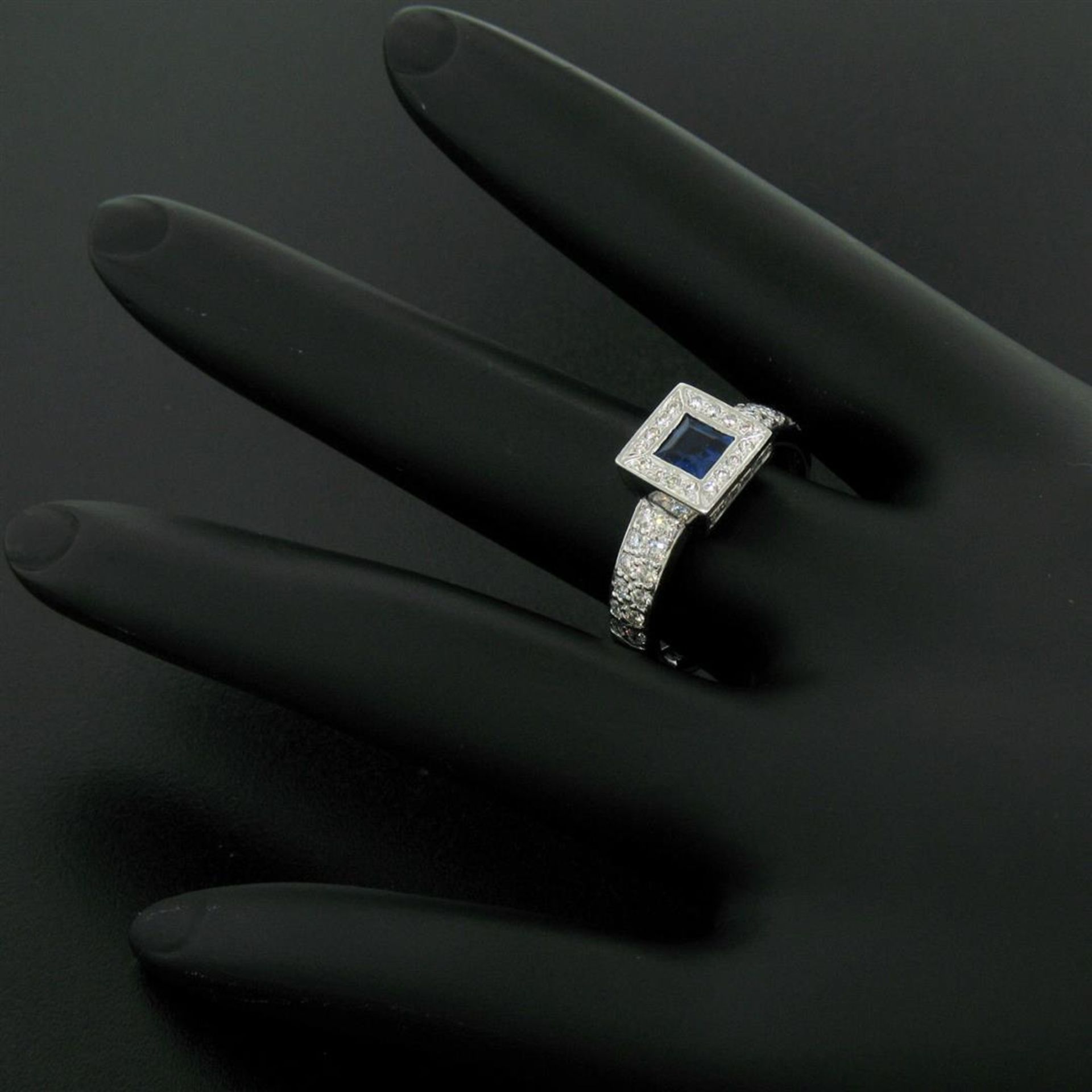 New Platinum Sapphire and Diamond Engagement Ring - Image 8 of 9