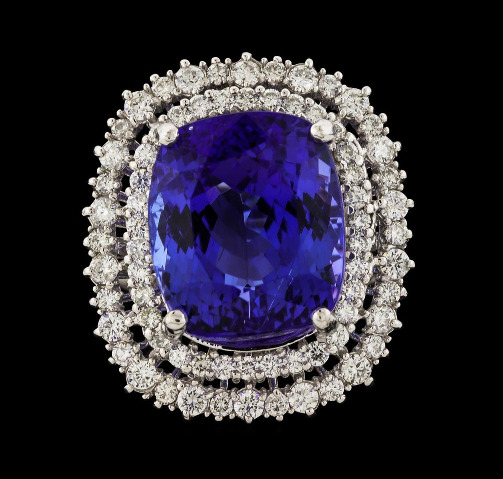 18.03 ctw Tanzanite and Diamond Ring - 14KT White Gold - Image 2 of 5