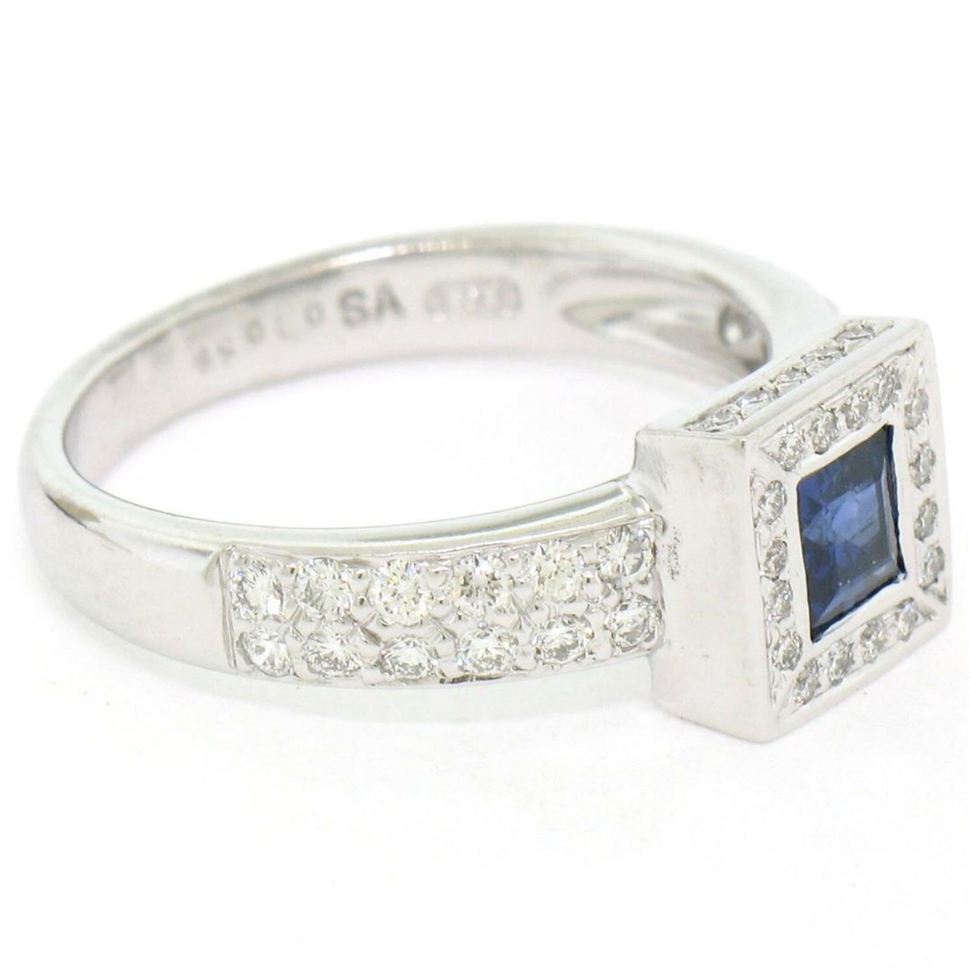 New Platinum Sapphire and Diamond Engagement Ring - Image 5 of 9