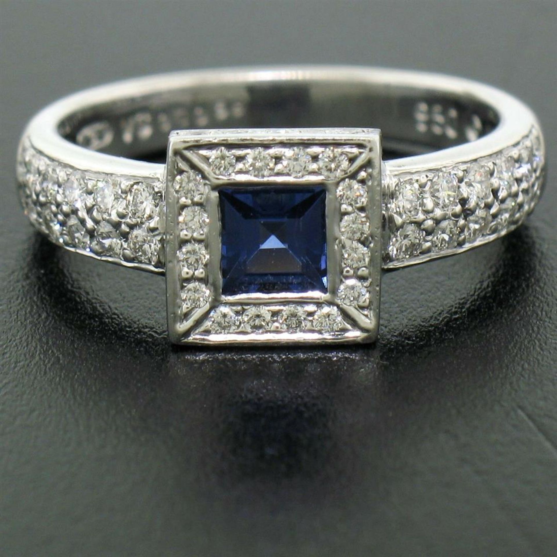 New Platinum Sapphire and Diamond Engagement Ring - Image 2 of 9