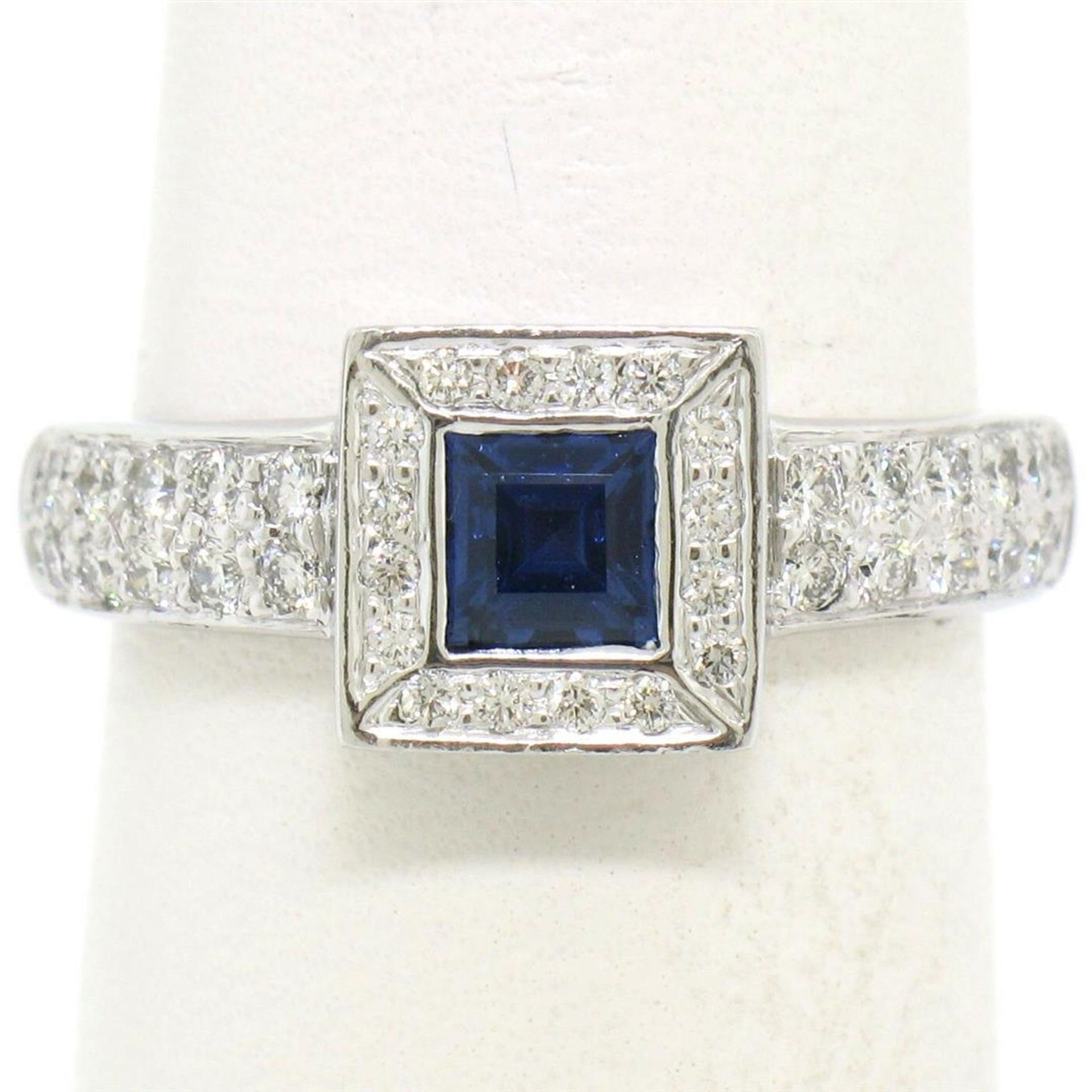 New Platinum Sapphire and Diamond Engagement Ring - Image 3 of 9
