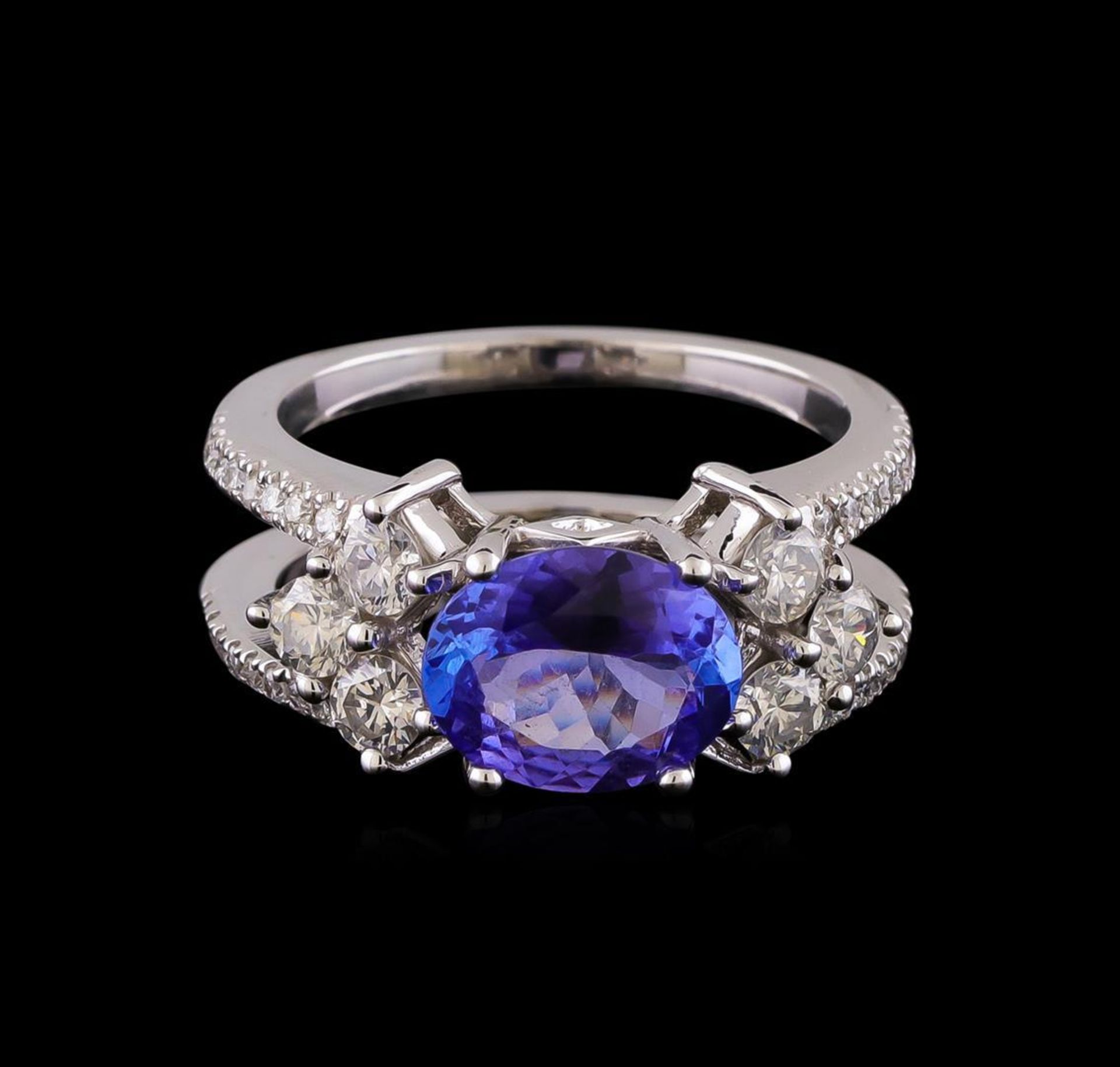 1.98 ctw Tanzanite and Diamond Ring - 14KT White Gold - Image 2 of 5