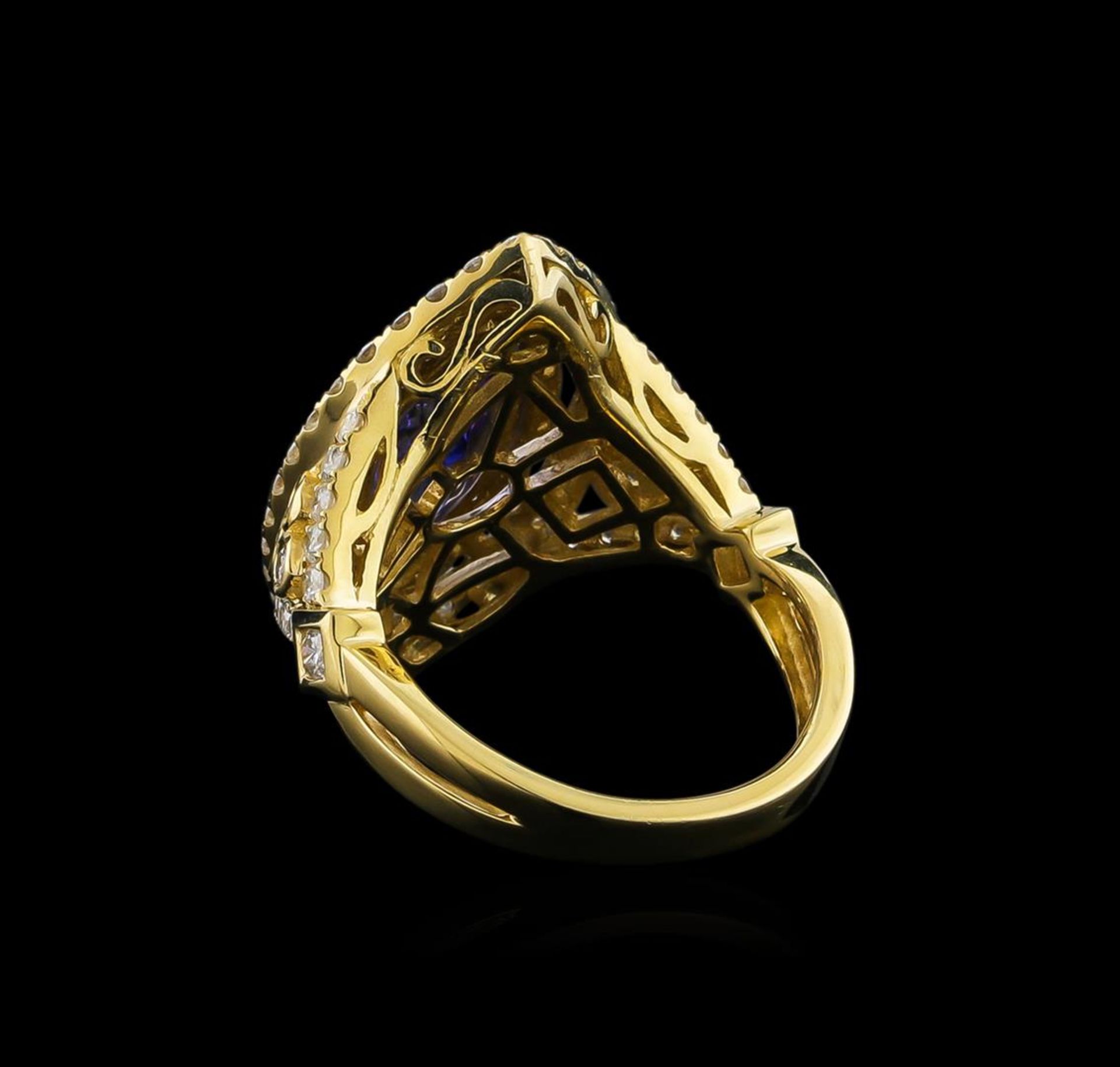 14KT Yellow Gold 2.45 ctw Tanzanite and Diamond Ring - Image 3 of 4
