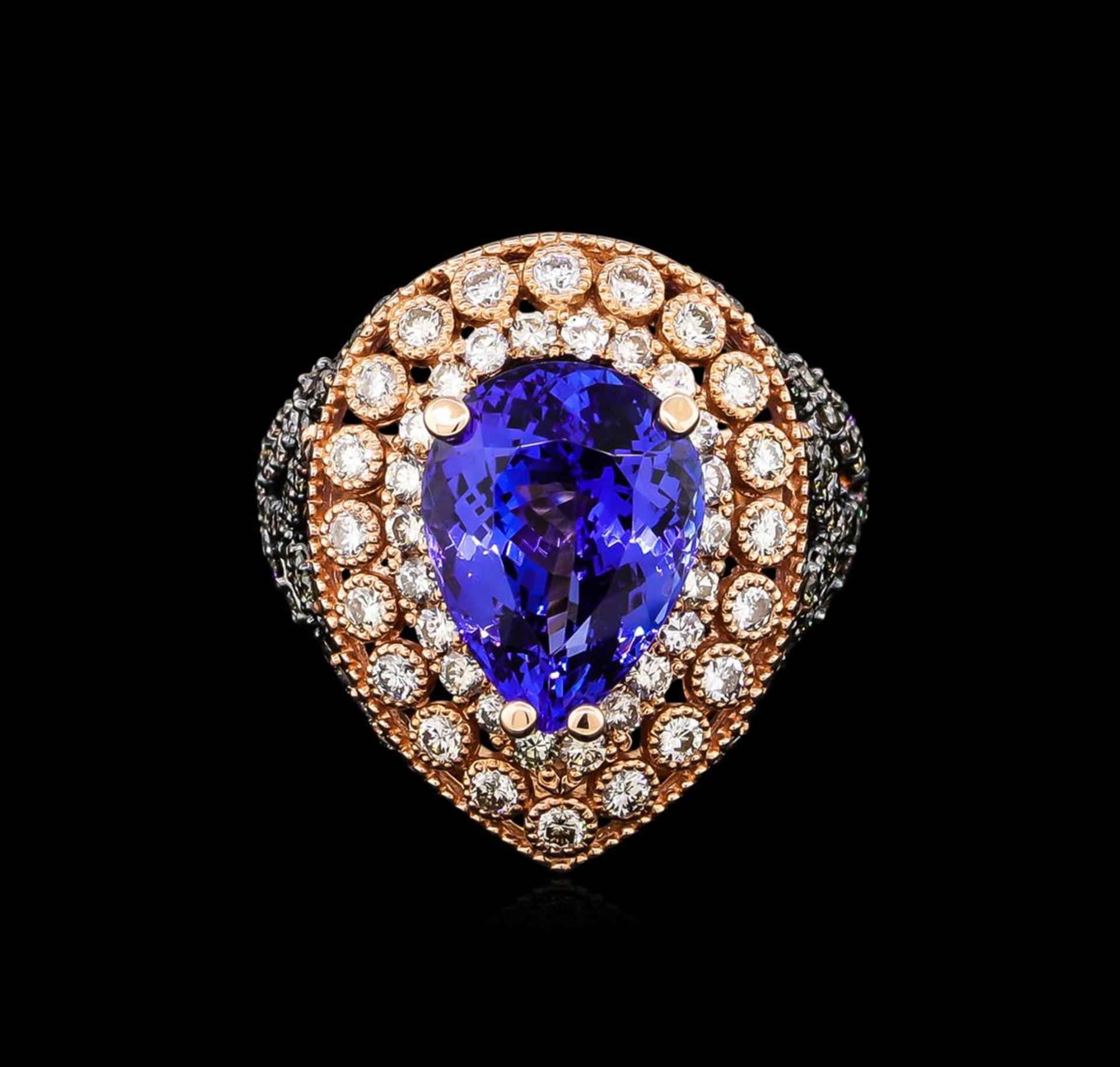 7.31 ctw Tanzanite and Diamond Ring - 14KT Rose Gold - Image 2 of 5