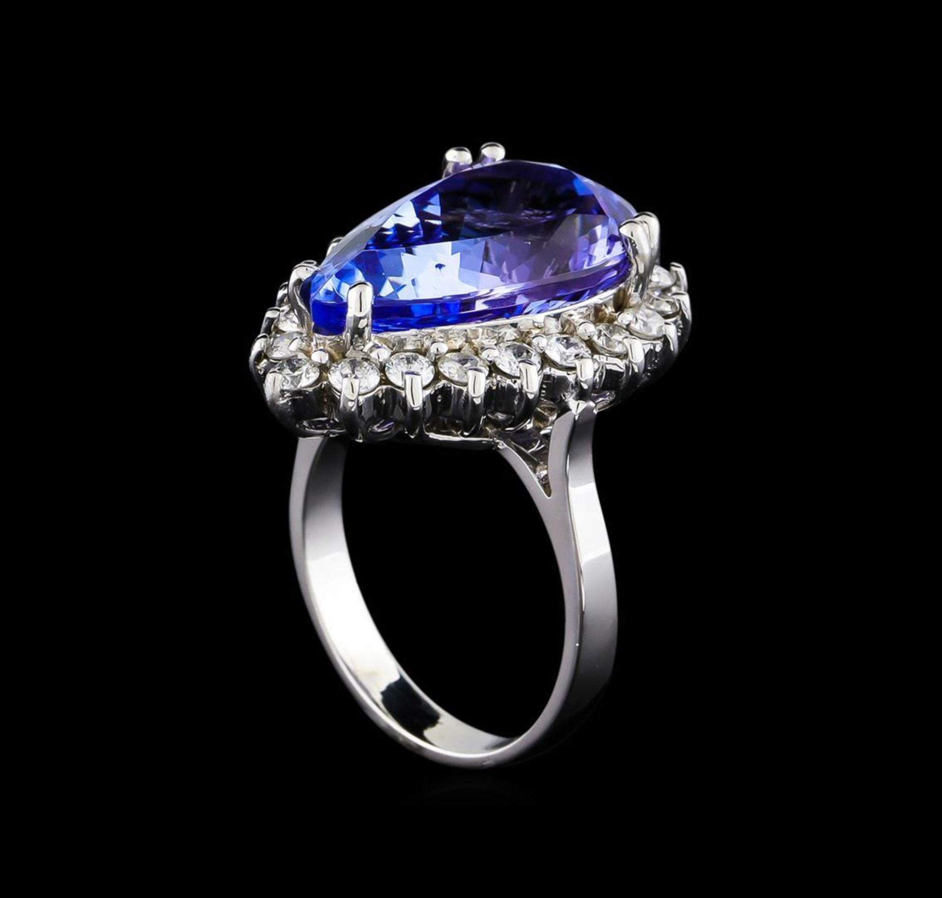 11.11 ctw Tanzanite and Diamond Ring - 14KT White Gold - Image 4 of 6