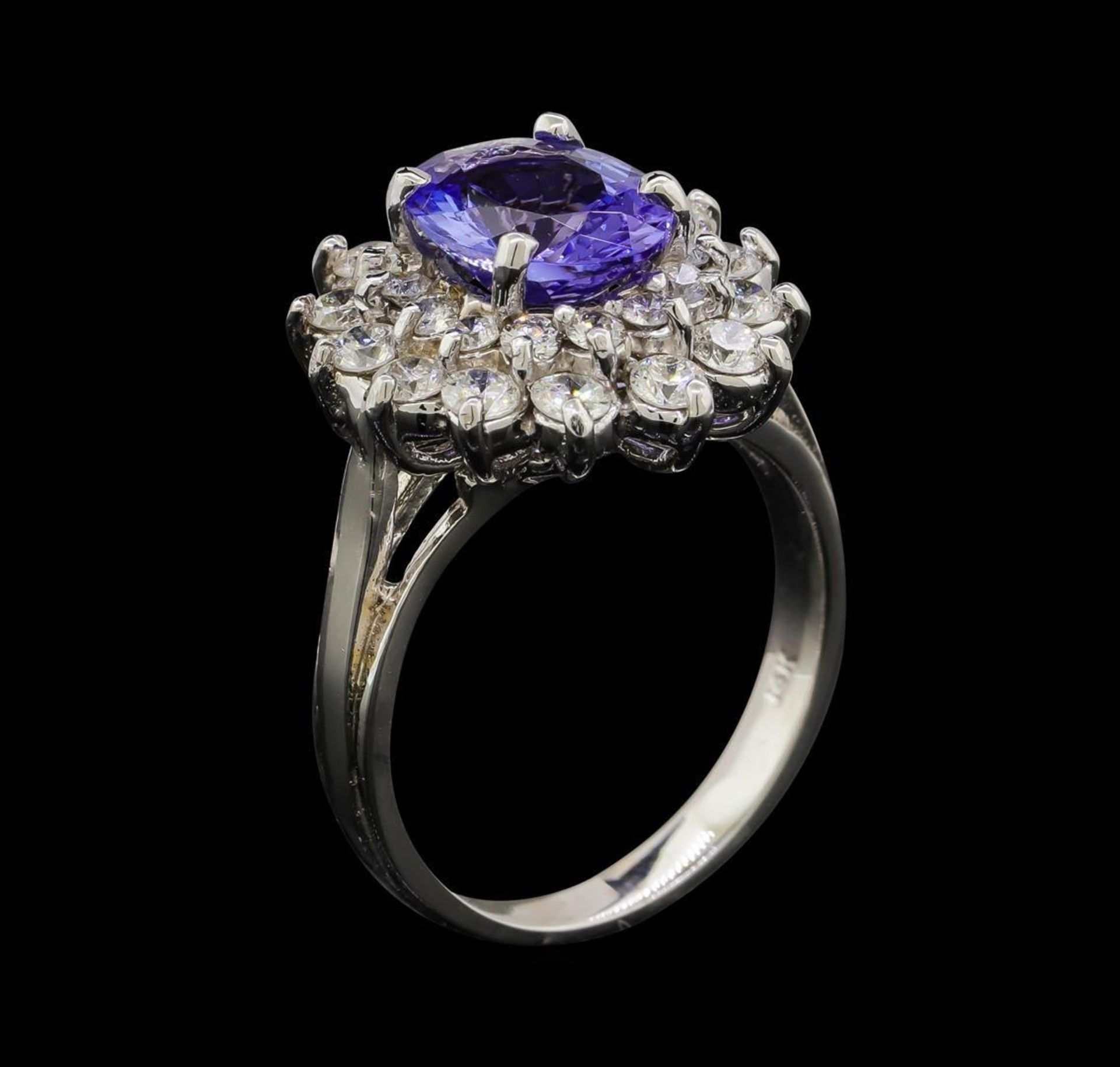 2.17 ctw Tanzanite and Diamond Ring - 14KT White Gold - Image 4 of 5