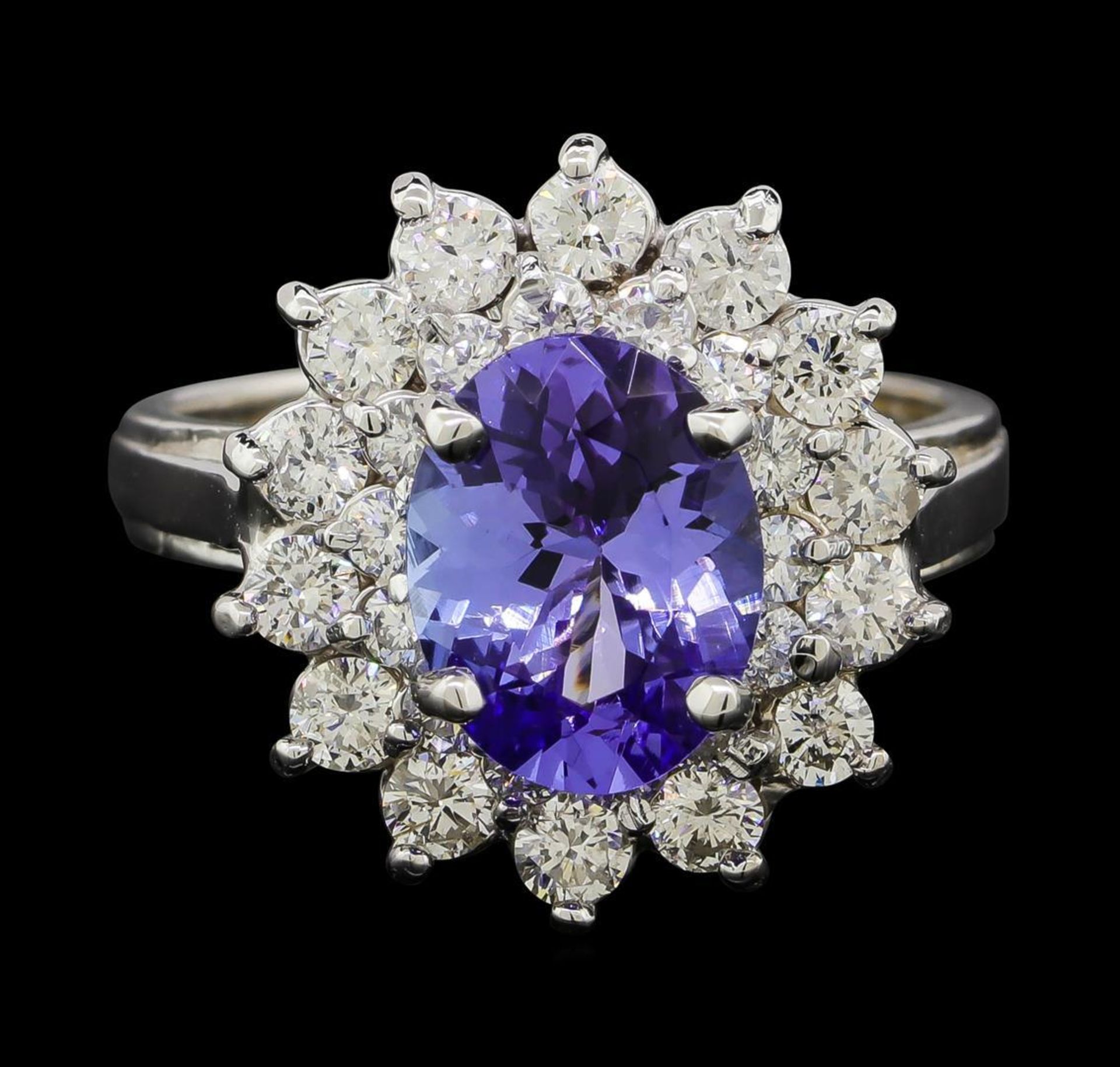 2.17 ctw Tanzanite and Diamond Ring - 14KT White Gold - Image 2 of 5