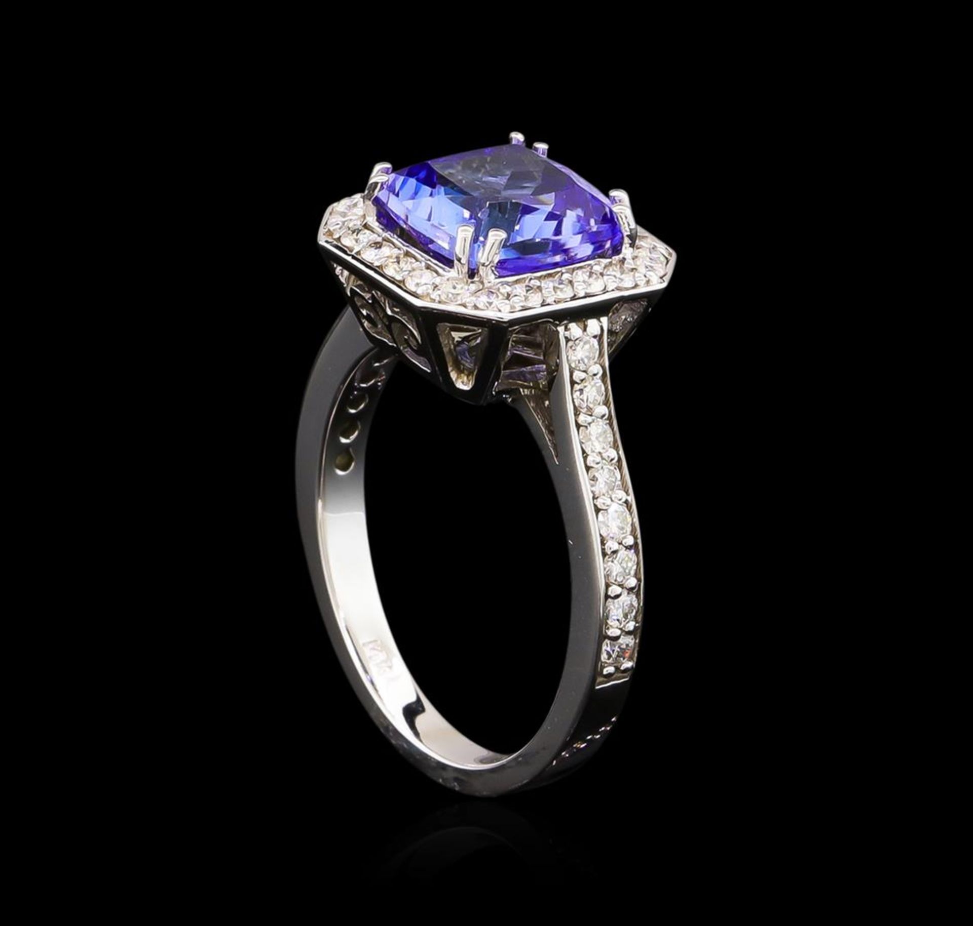 2.95 ctw Tanzanite and Diamond Ring - 14KT White Gold - Image 4 of 5