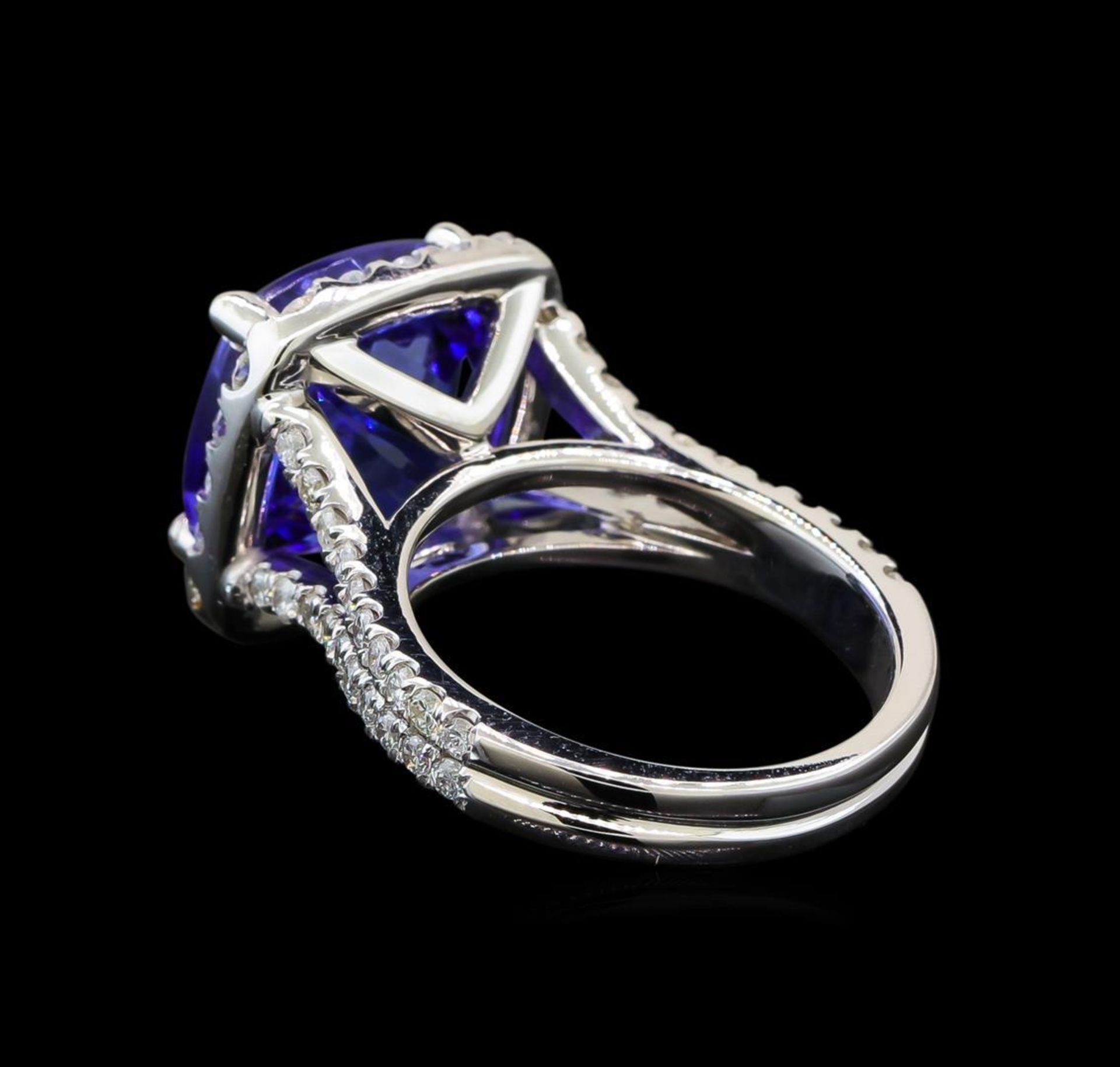 GIA Cert 9.06 ctw Tanzanite and Diamond Ring - 14KT White Gold - Image 3 of 6