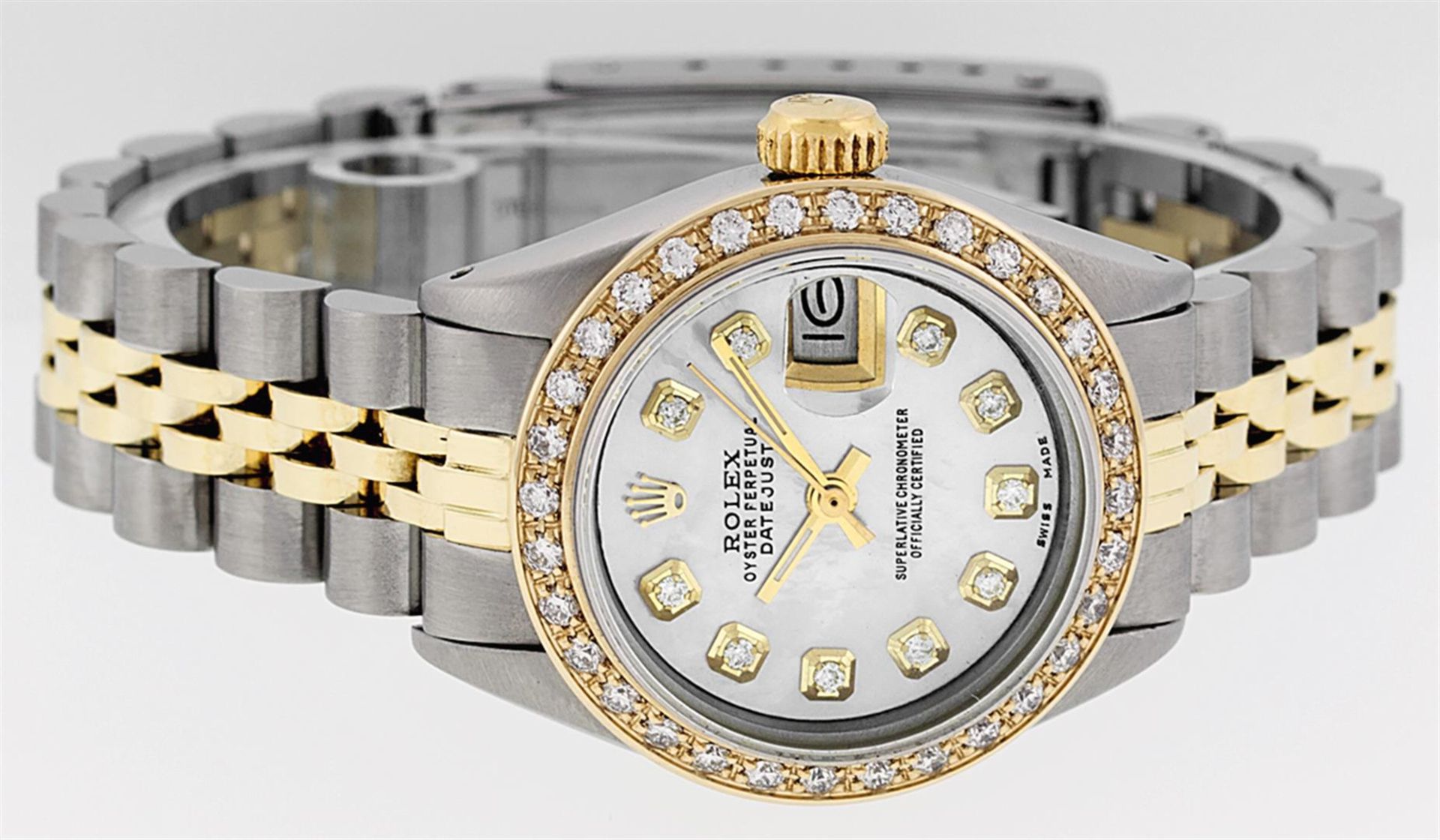 Rolex Ladies 2 Tone MOP Diamond Datejust Wristwatch - Image 3 of 9