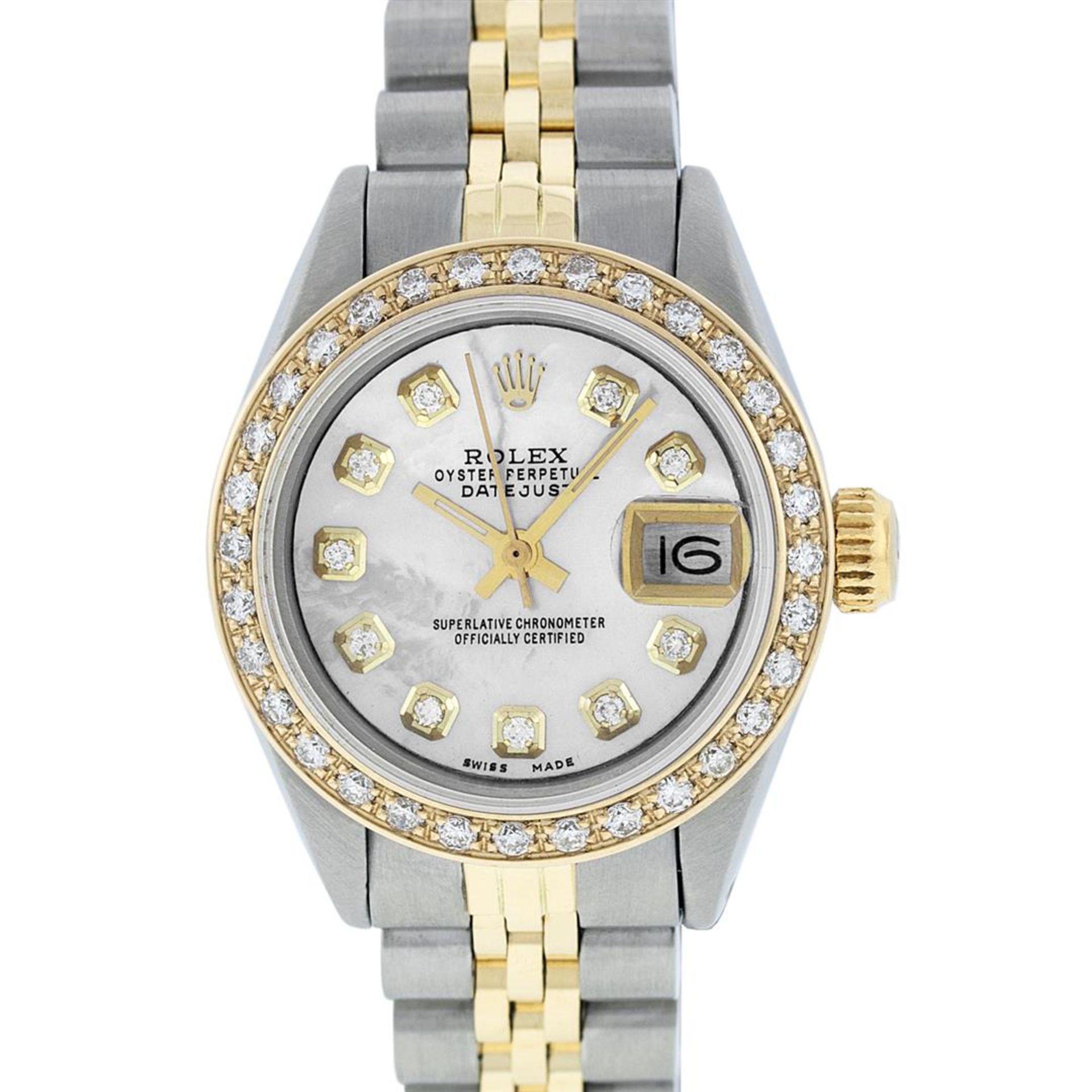 Rolex Ladies 2 Tone MOP Diamond Datejust Wristwatch - Image 2 of 9