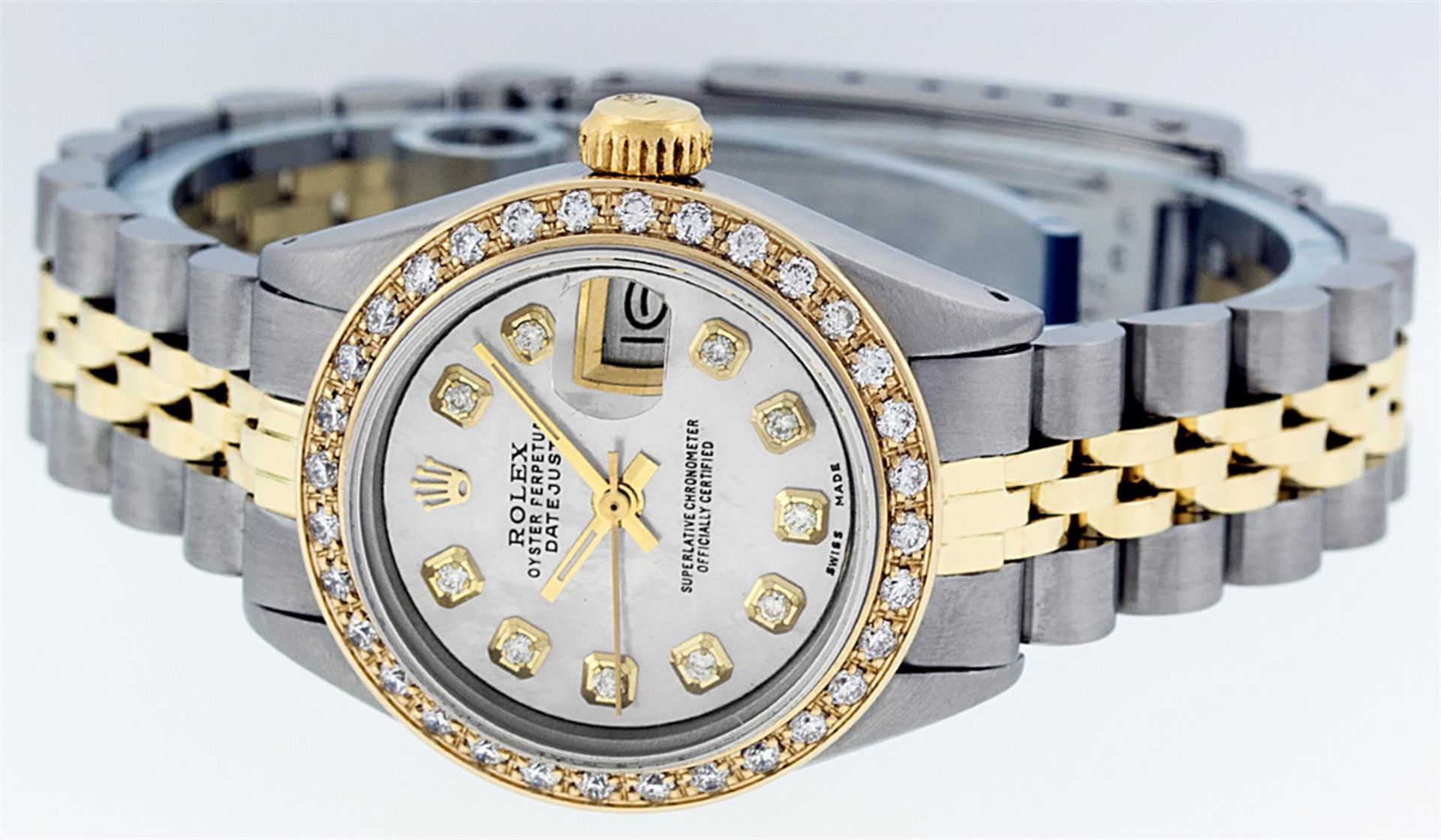 Rolex Ladies 2 Tone MOP Diamond Datejust Wristwatch - Image 4 of 9