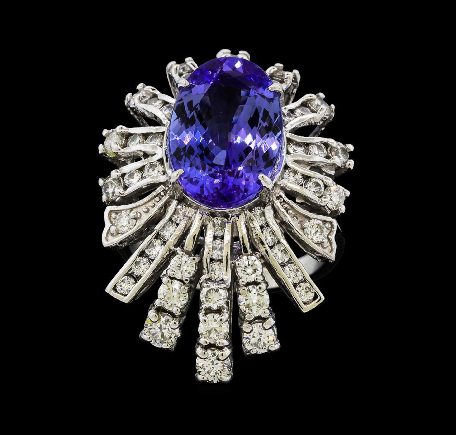 5.73 ctw Tanzanite and Diamond Ring - 14KT White Gold - Image 2 of 6