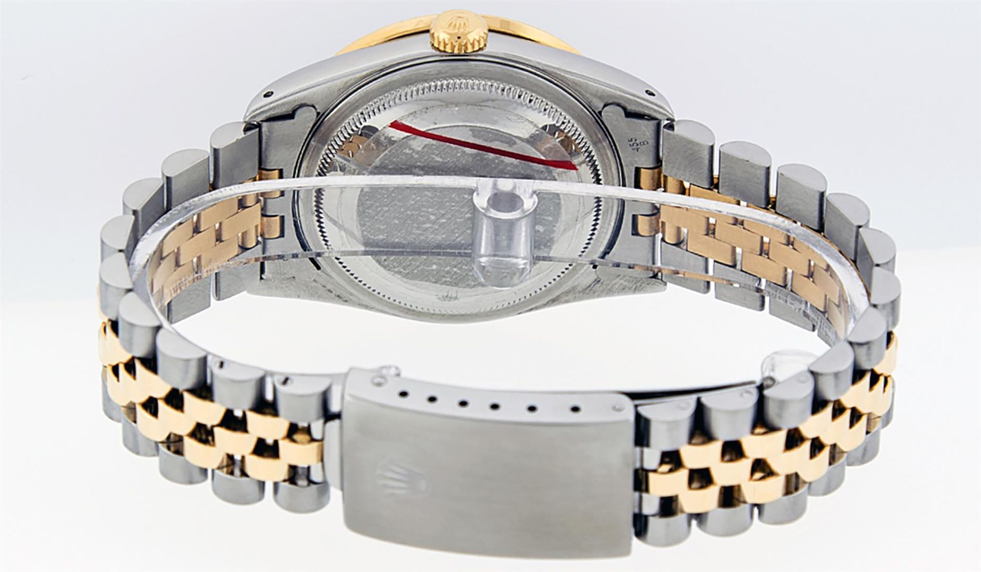 Rolex Mens 2 Tone Black Diamond Lugs 36MM Datejust Wristwatch Oyster Perpetual - Image 5 of 8