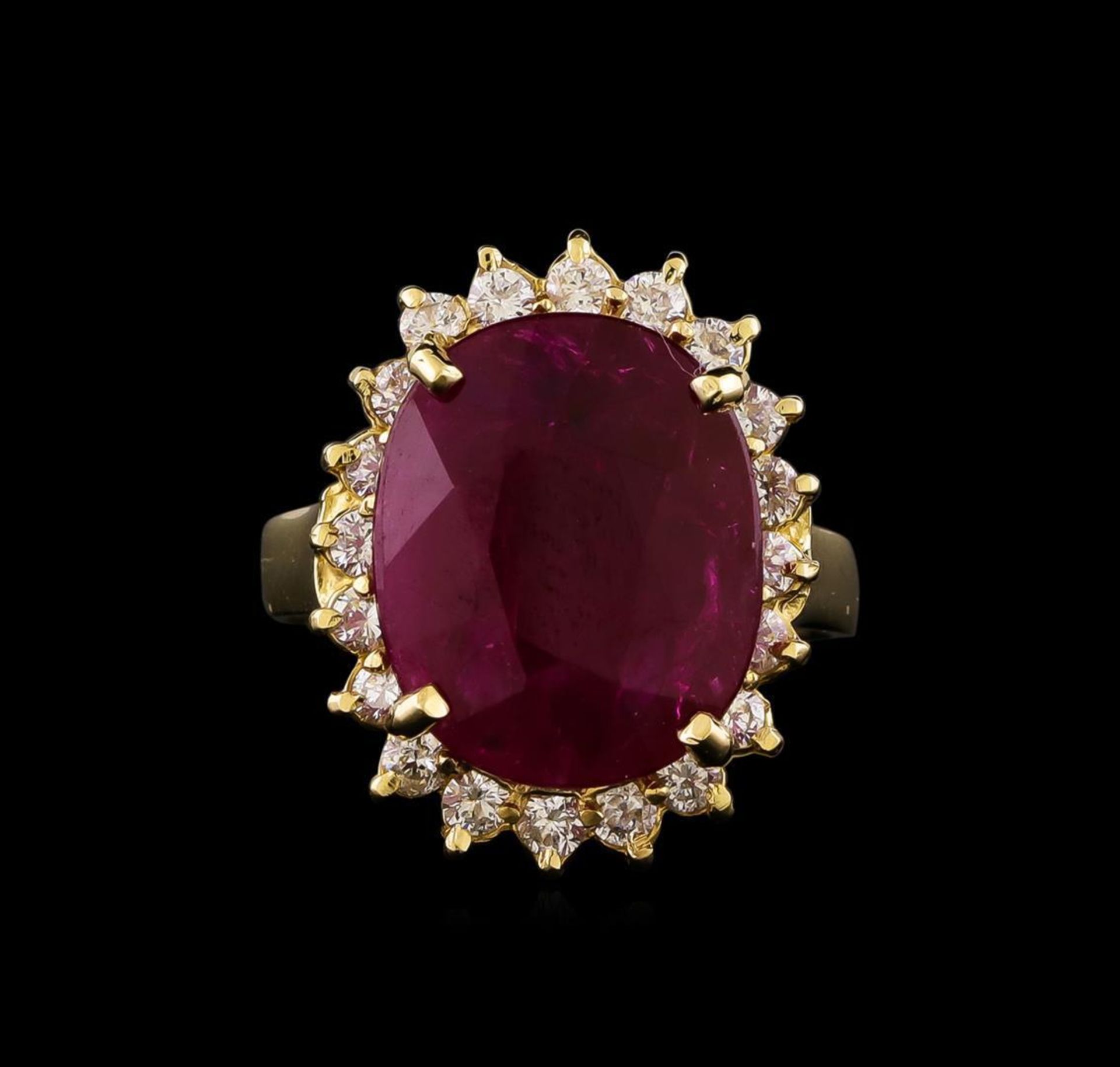GIA Cert 6.96 ctw Ruby and Diamond Ring - 14KT Yellow Gold - Image 2 of 6