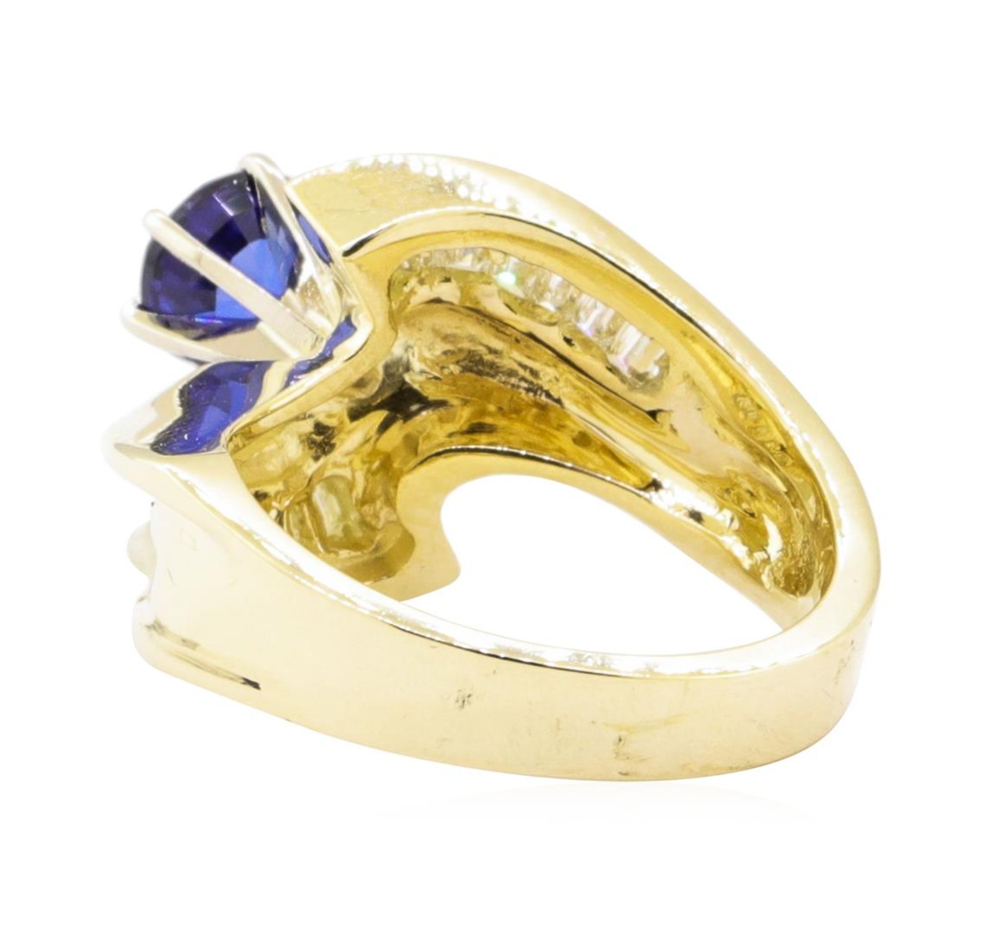 1.51 ctw Blue Sapphire And Diamond Ring - 14KT Yellow Gold - Image 3 of 5