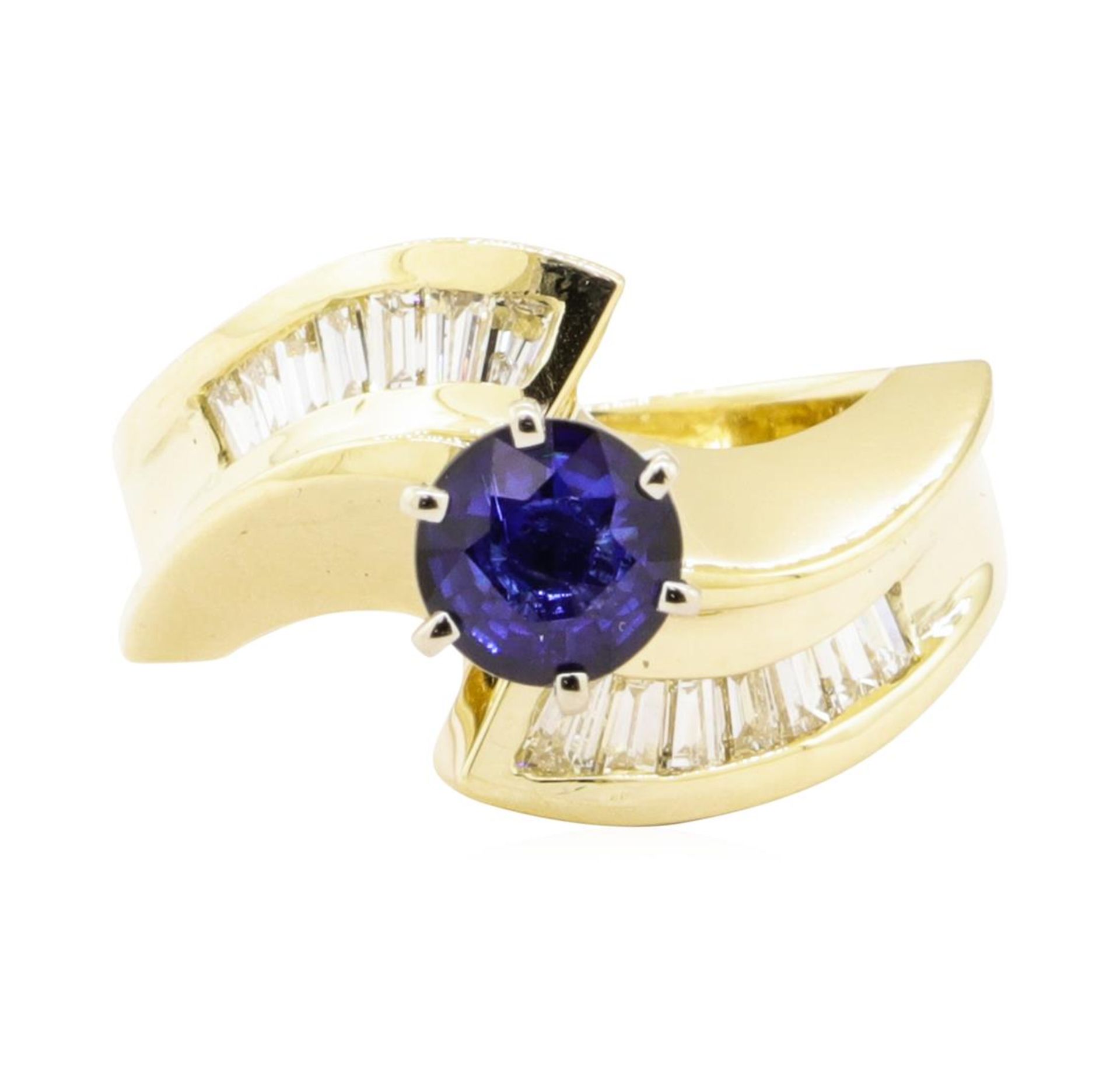 1.51 ctw Blue Sapphire And Diamond Ring - 14KT Yellow Gold - Image 2 of 5