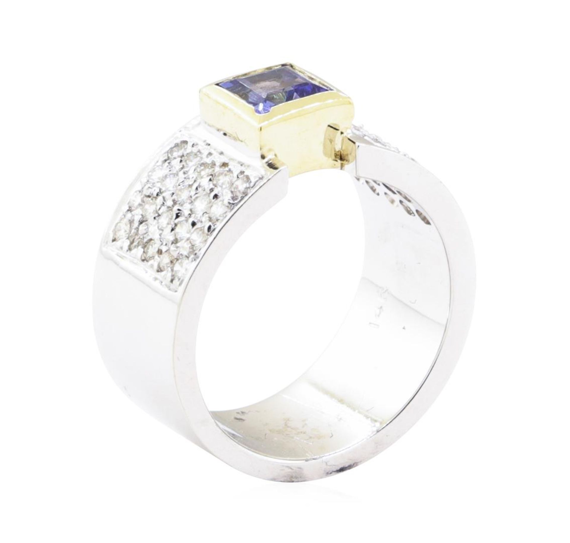 1.20 ctw Tanzanite And Diamond Ring - 14KT White And Yellow Gold - Image 4 of 5