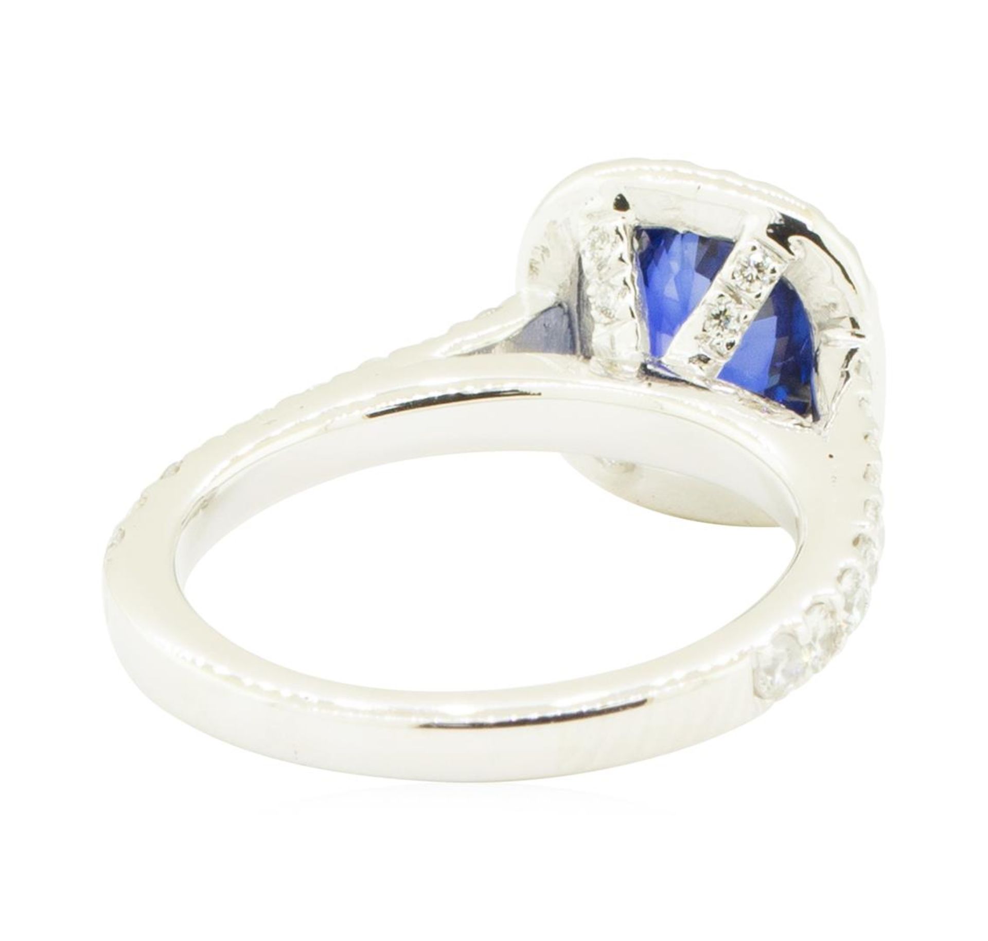 1.94 ctw Oval Brilliant Blue Sapphire And Diamond Ring - 14KT White Gold - Image 3 of 5