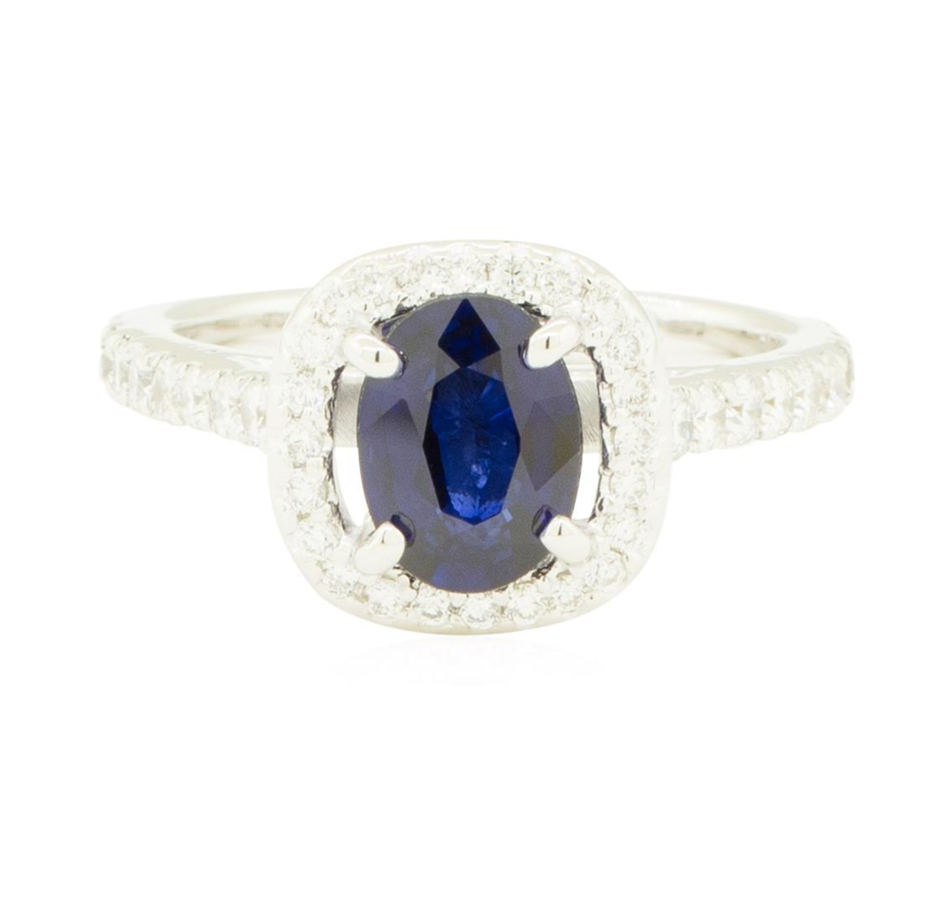1.94 ctw Oval Brilliant Blue Sapphire And Diamond Ring - 14KT White Gold - Image 2 of 5