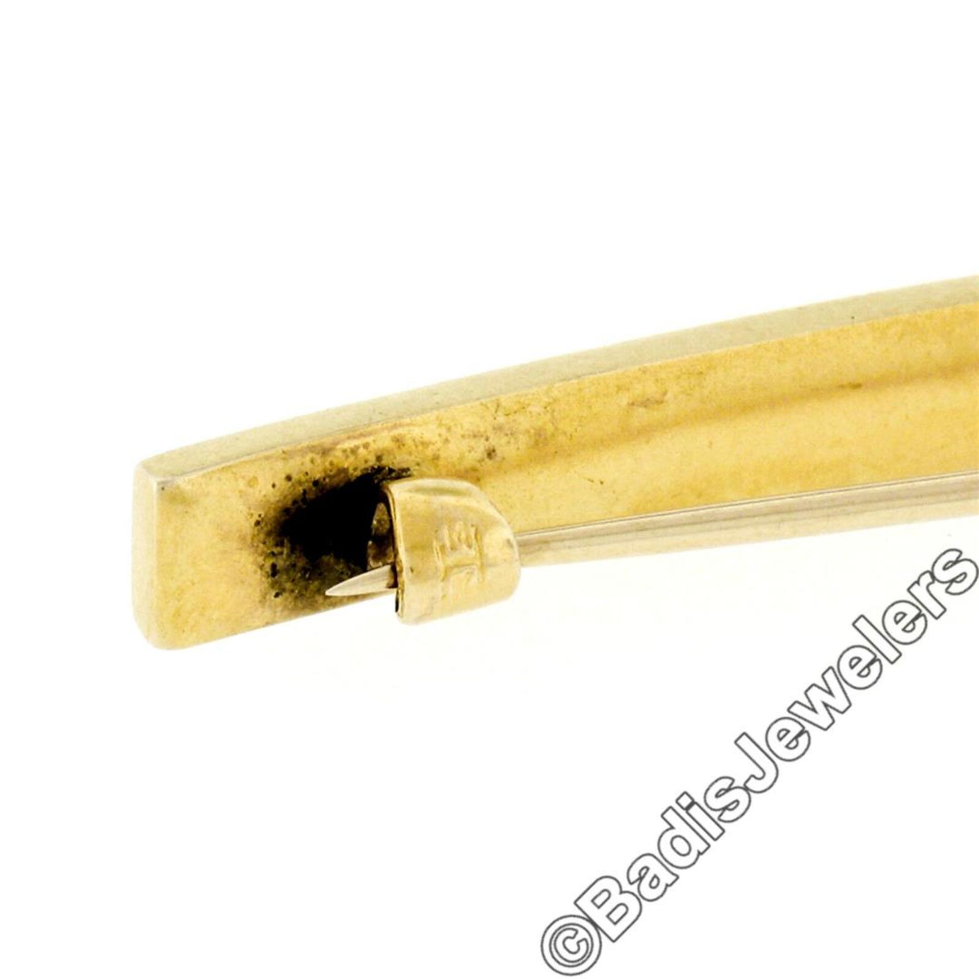 Art Nouveau 14kt Gold Natural Seed Pearl Bar Pin Brooch - Image 6 of 6