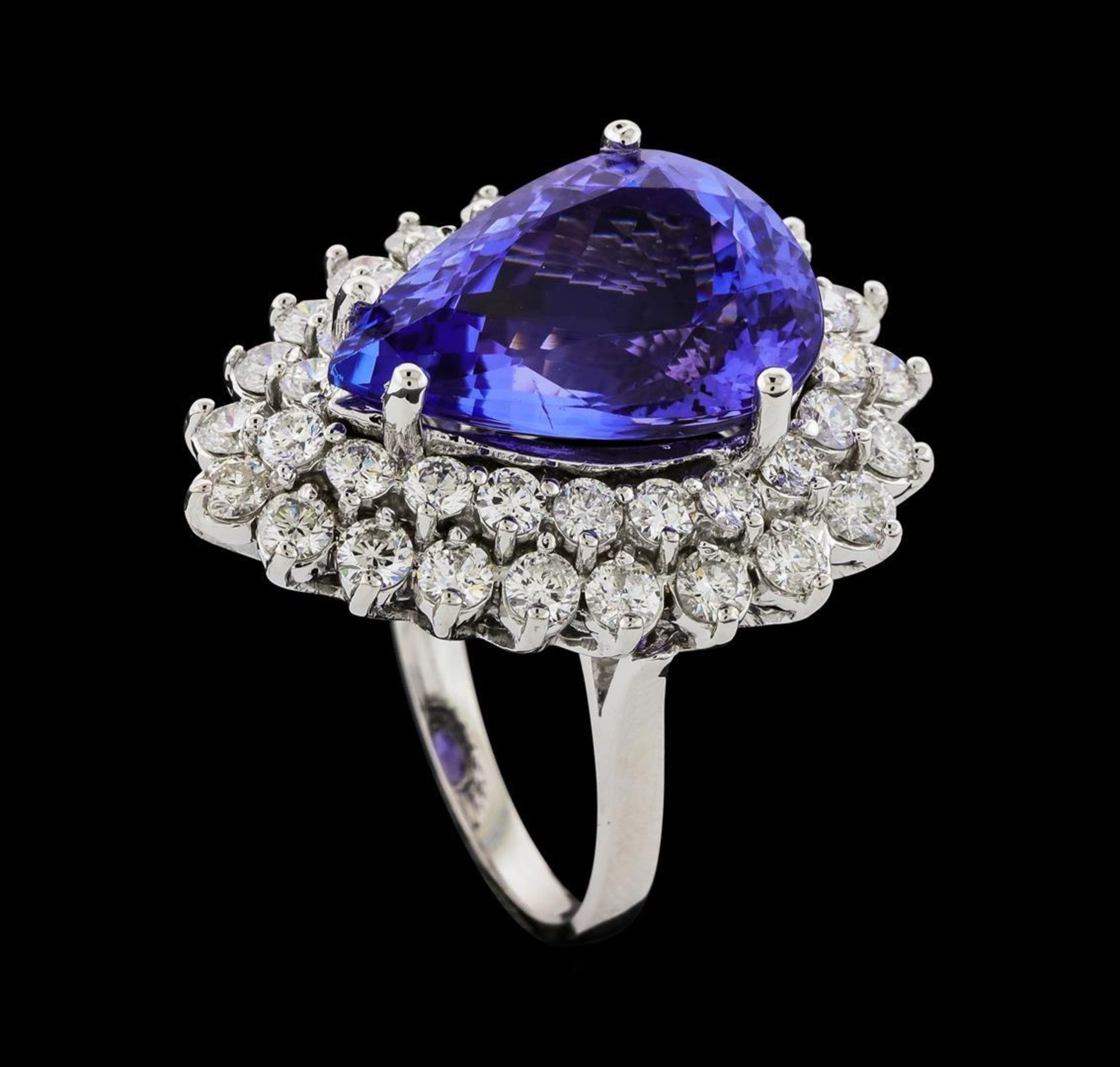 GIA Cert 12.13 ctw Tanzanite and Diamond Ring - 14KT White Gold - Image 4 of 6