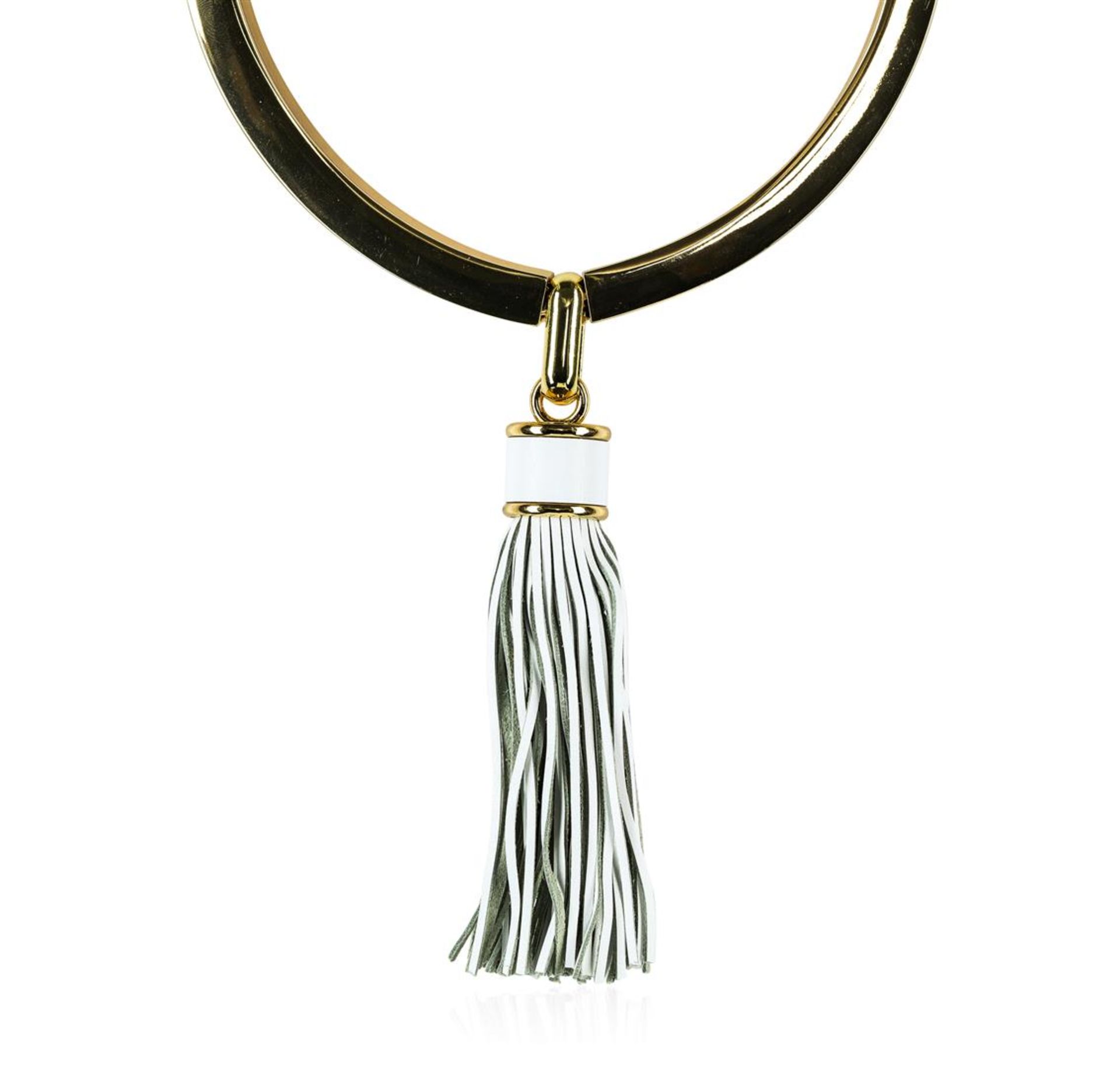 Leather Tassel Pendant Necklace - Rhodium Plated - Image 2 of 2