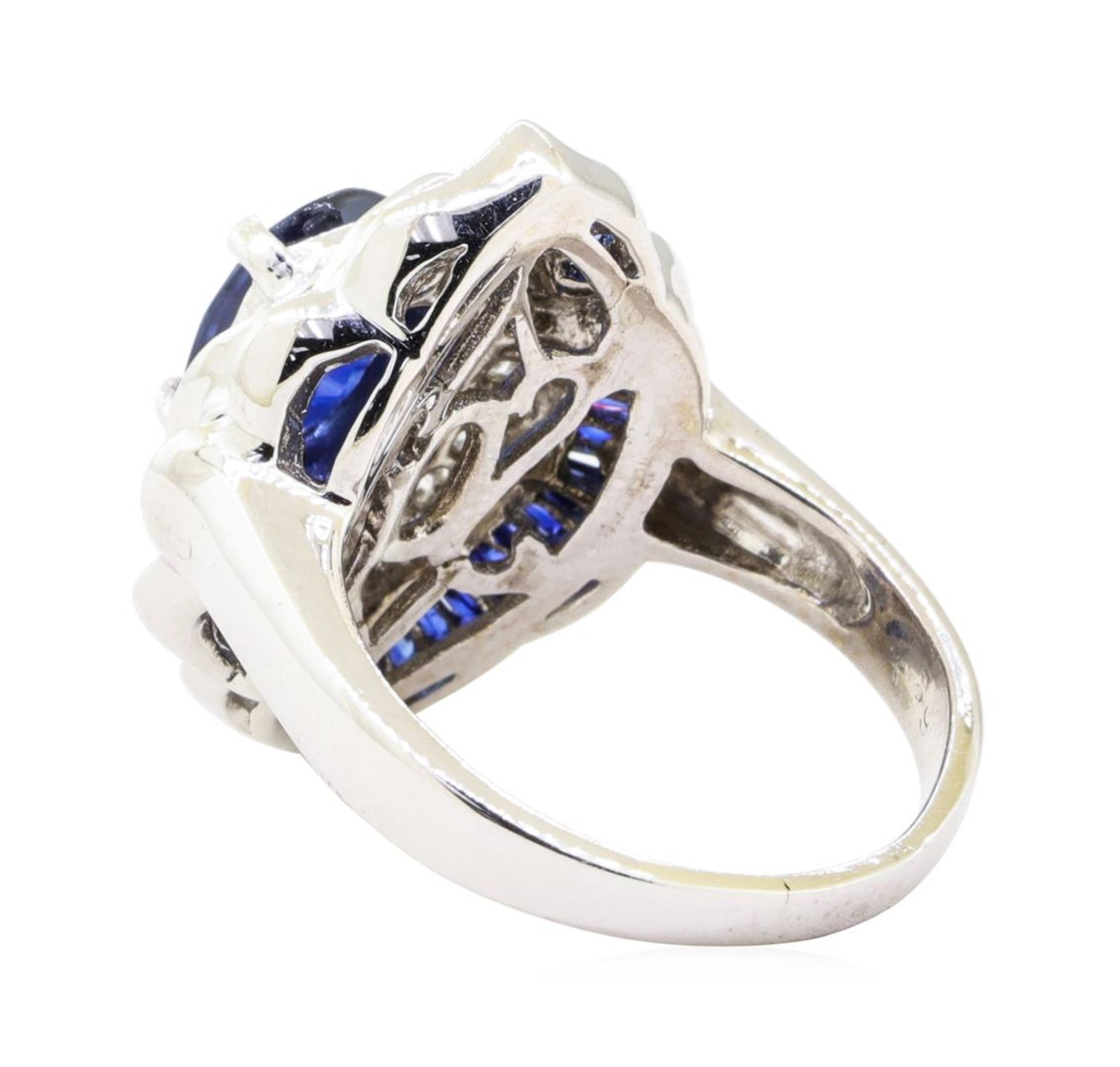 3.20 ctw Sapphire and Diamond Ring - 14KT White Gold - Image 3 of 5