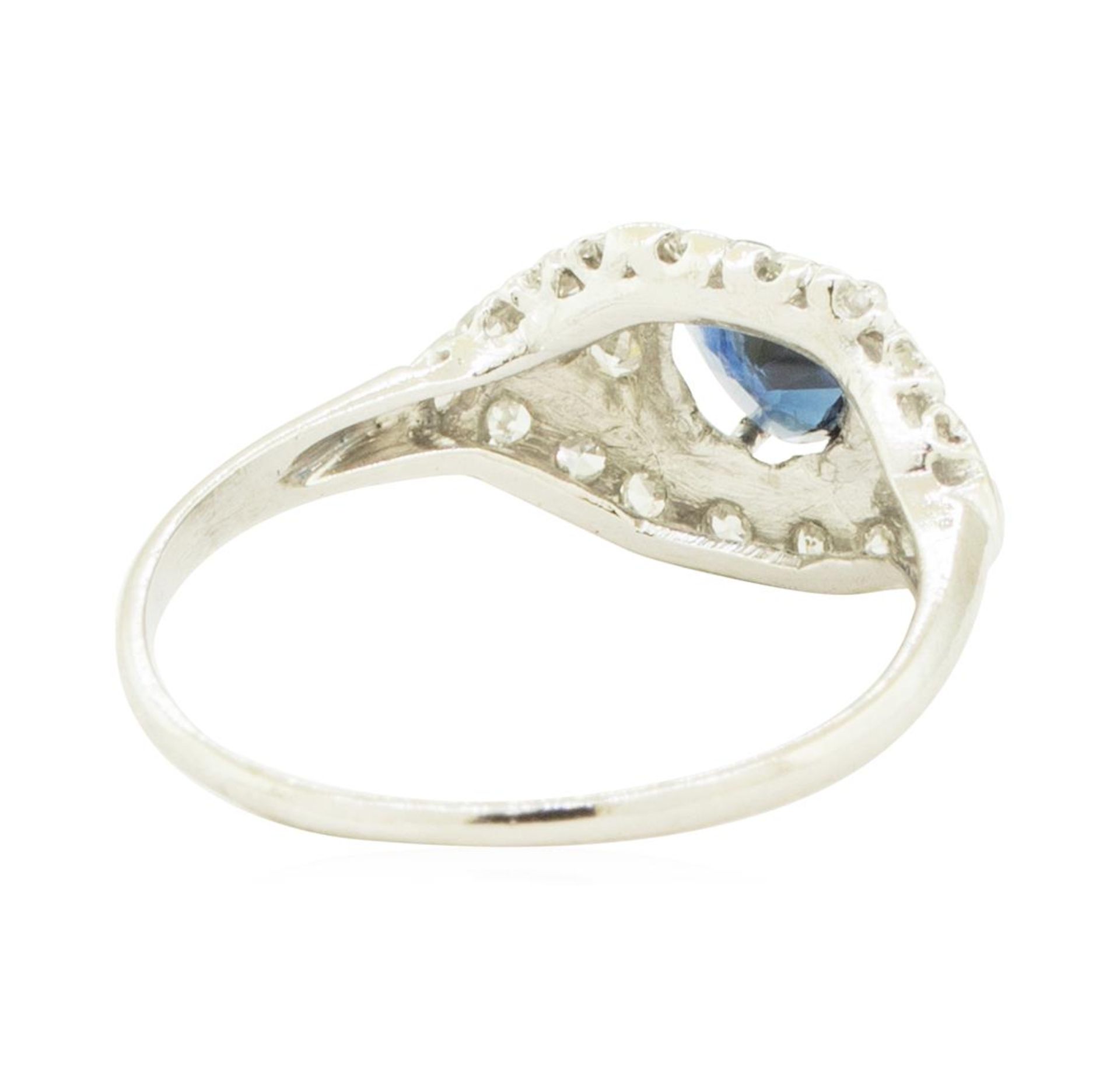 0.40 ctw Diamond and Sapphire Ring - 14KT White Gold - Image 3 of 4