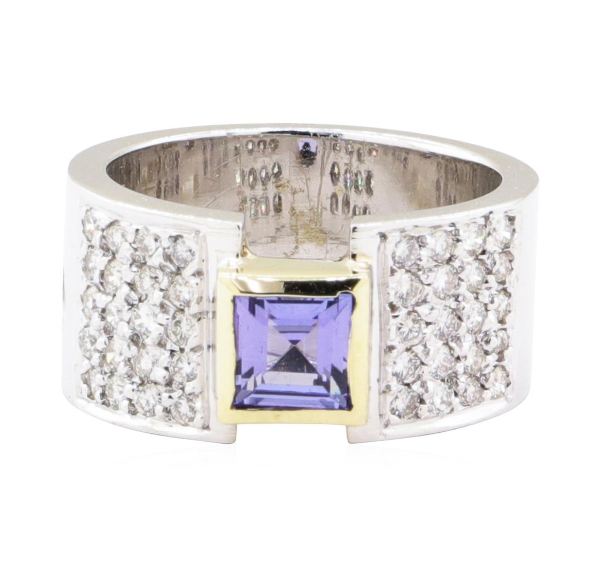 1.20 ctw Tanzanite And Diamond Ring - 14KT White And Yellow Gold - Image 2 of 5