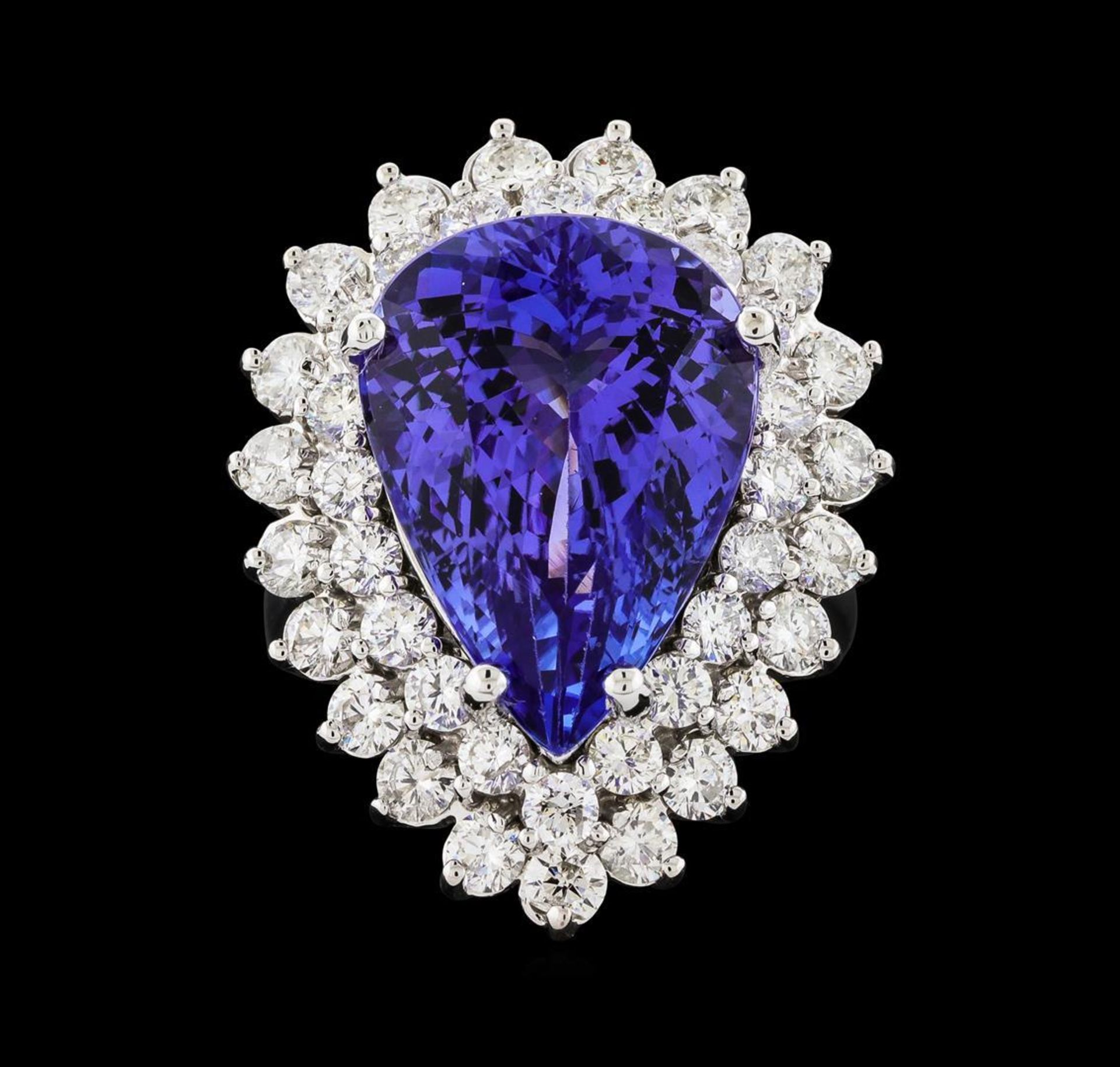 GIA Cert 12.13 ctw Tanzanite and Diamond Ring - 14KT White Gold - Image 2 of 6