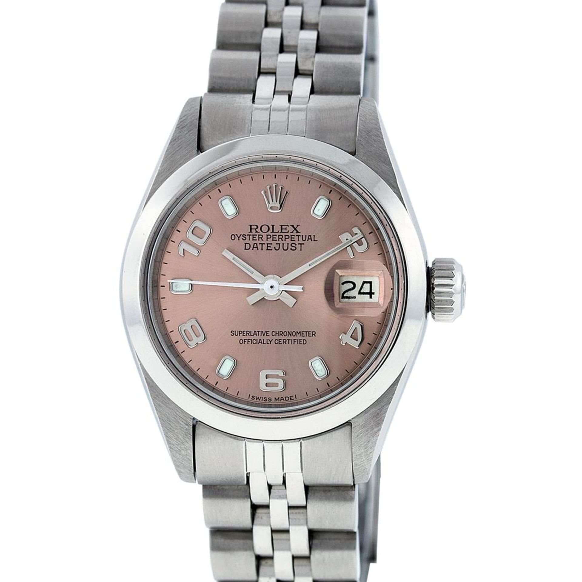 Rolex Ladies Stainless Steel Salmon Dial 26MM Datejust Wristwatch Oyster Perpetu - Image 2 of 9