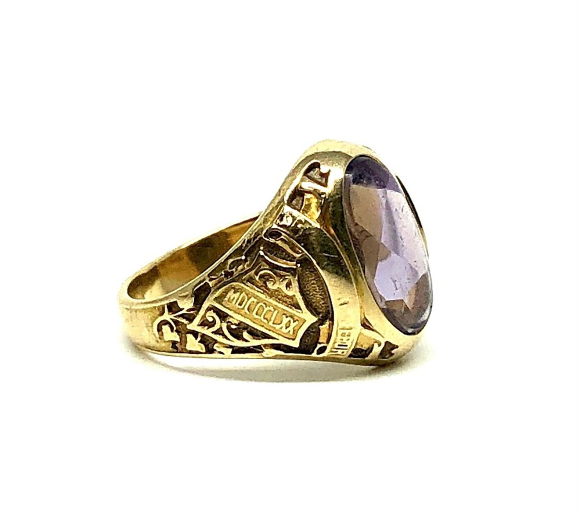 3.70 ctw Cabochon Mixed Amethyst Ring - 14KT Yellow Gold - Image 3 of 4