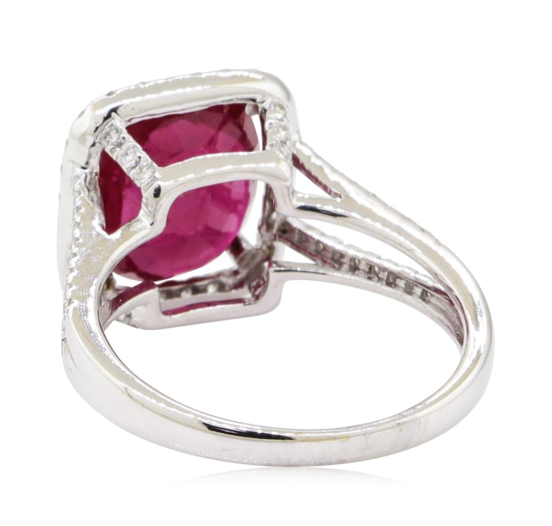 4.40 ctw Ruby and Diamond Ring - 18KT White Gold - Image 3 of 5