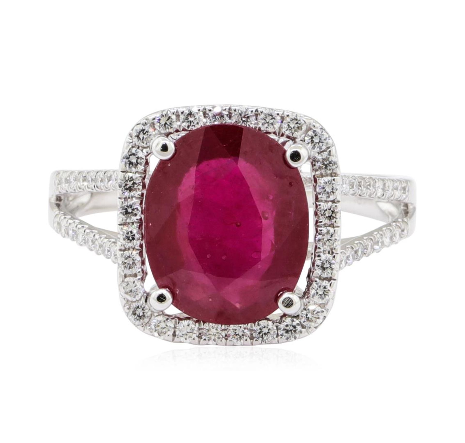4.40 ctw Ruby and Diamond Ring - 18KT White Gold - Image 2 of 5