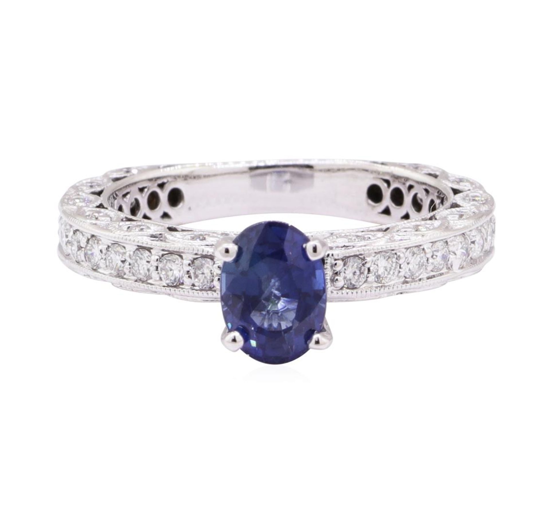 1.87 ctw Blue Sapphire And Diamond Ring - 14KT White Gold - Image 2 of 5