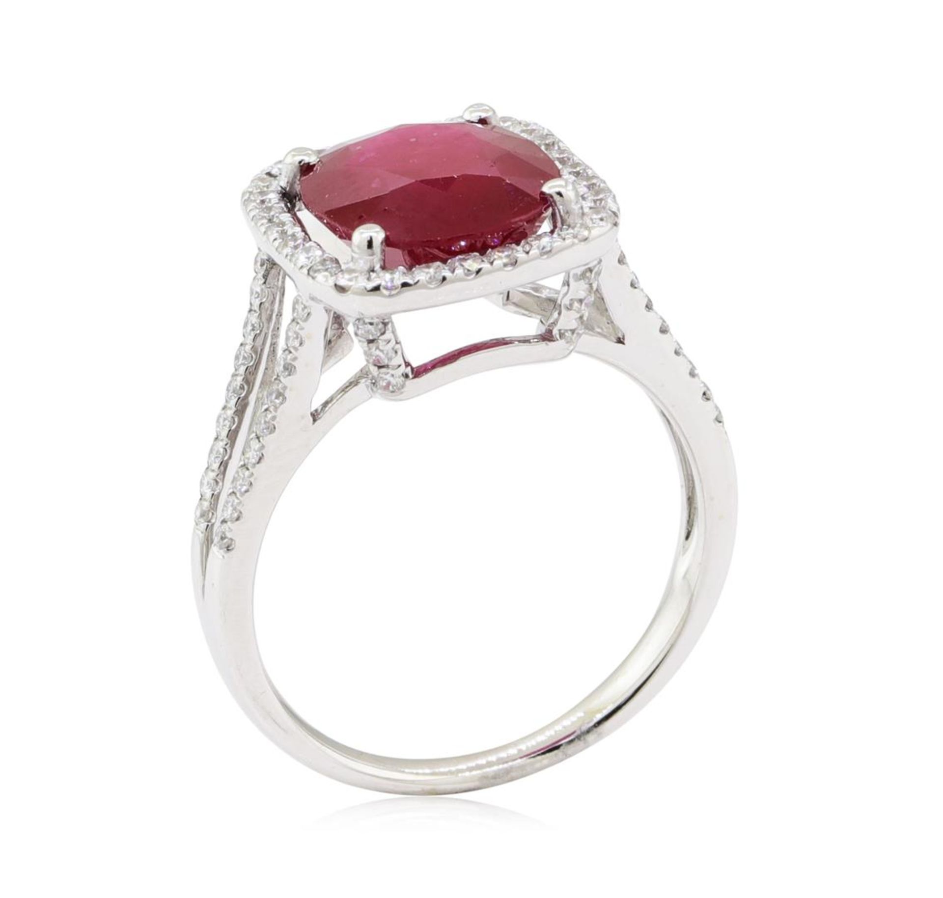 4.40 ctw Ruby and Diamond Ring - 18KT White Gold - Image 4 of 5