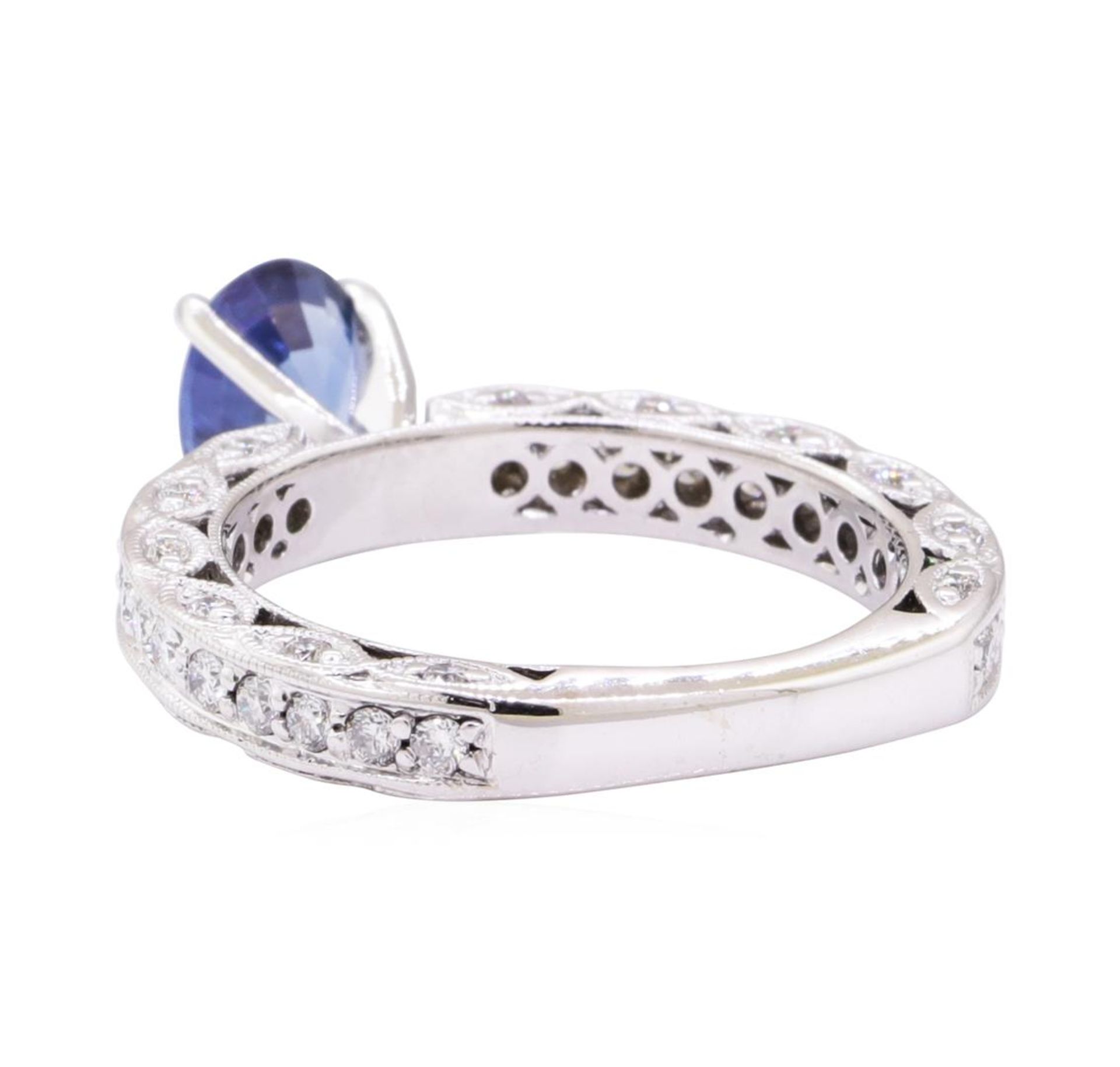 1.87 ctw Blue Sapphire And Diamond Ring - 14KT White Gold - Image 3 of 5