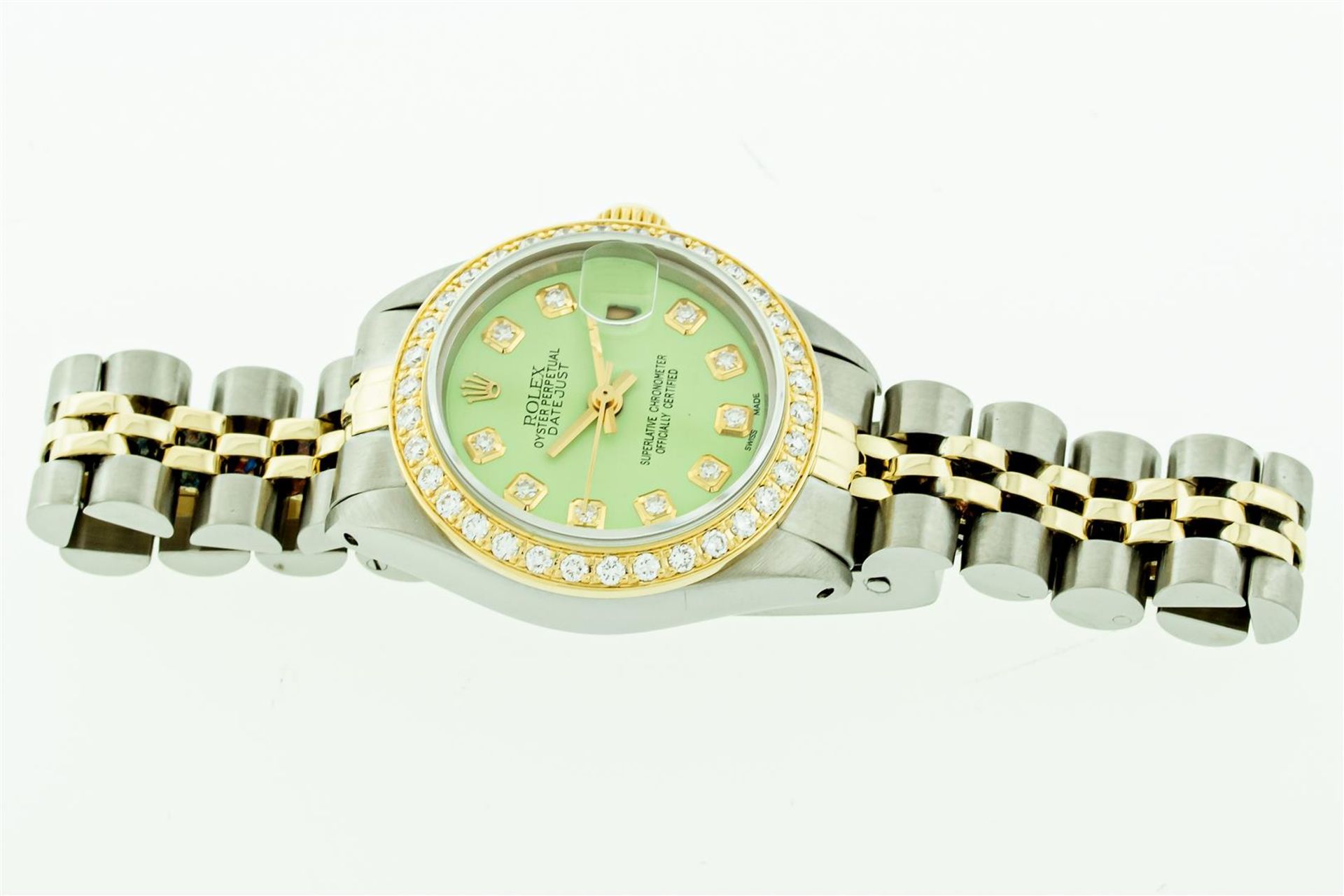 Ladies 26MM Datejust Green Diamond Oyster Perpetual 2T and SS - Image 3 of 9