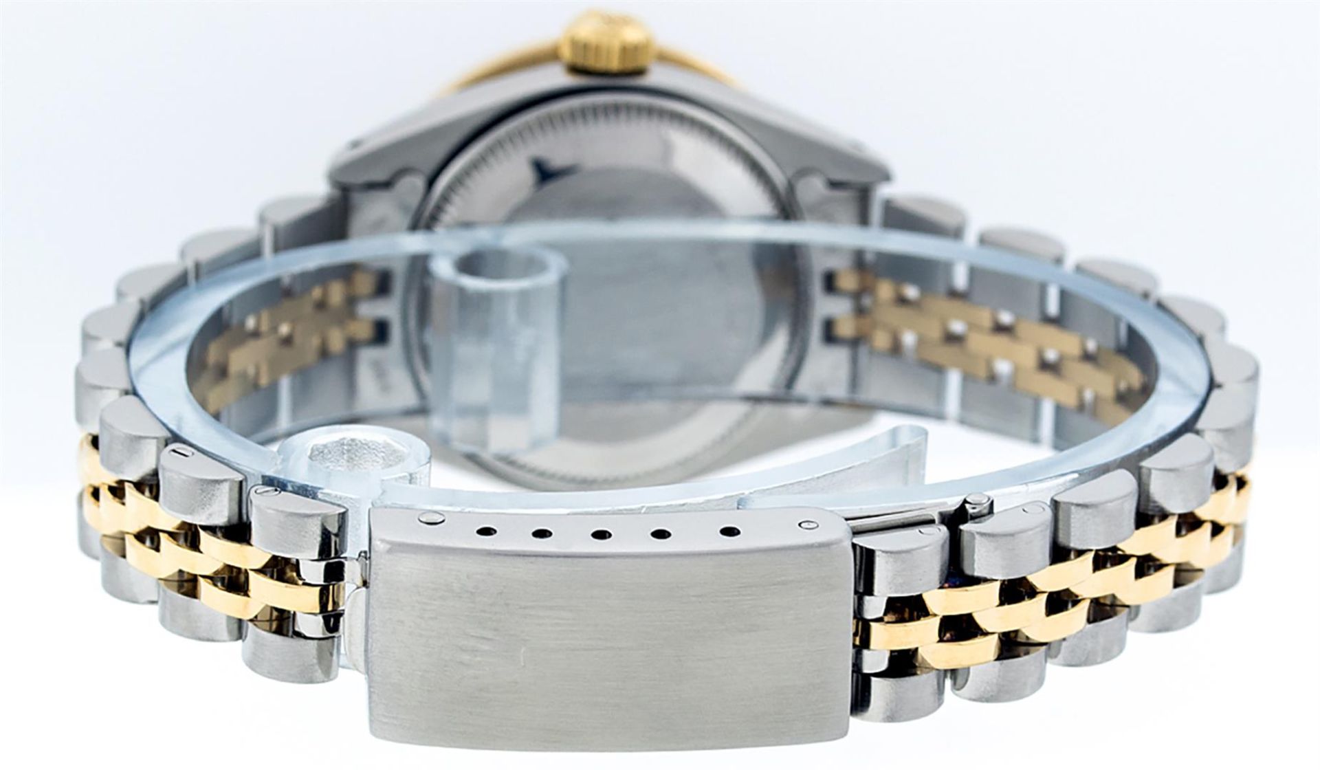 Rolex Ladies 2T MOP 2 ctw Diamond Datejust Wristwatch With Wooden Watch Winder - Image 5 of 6