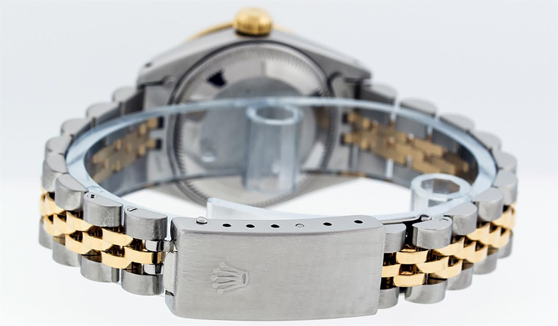 Rolex Ladies 2 Tone Grey Diamond & Emerald 26MM Datejust Wristwatch - Image 7 of 9