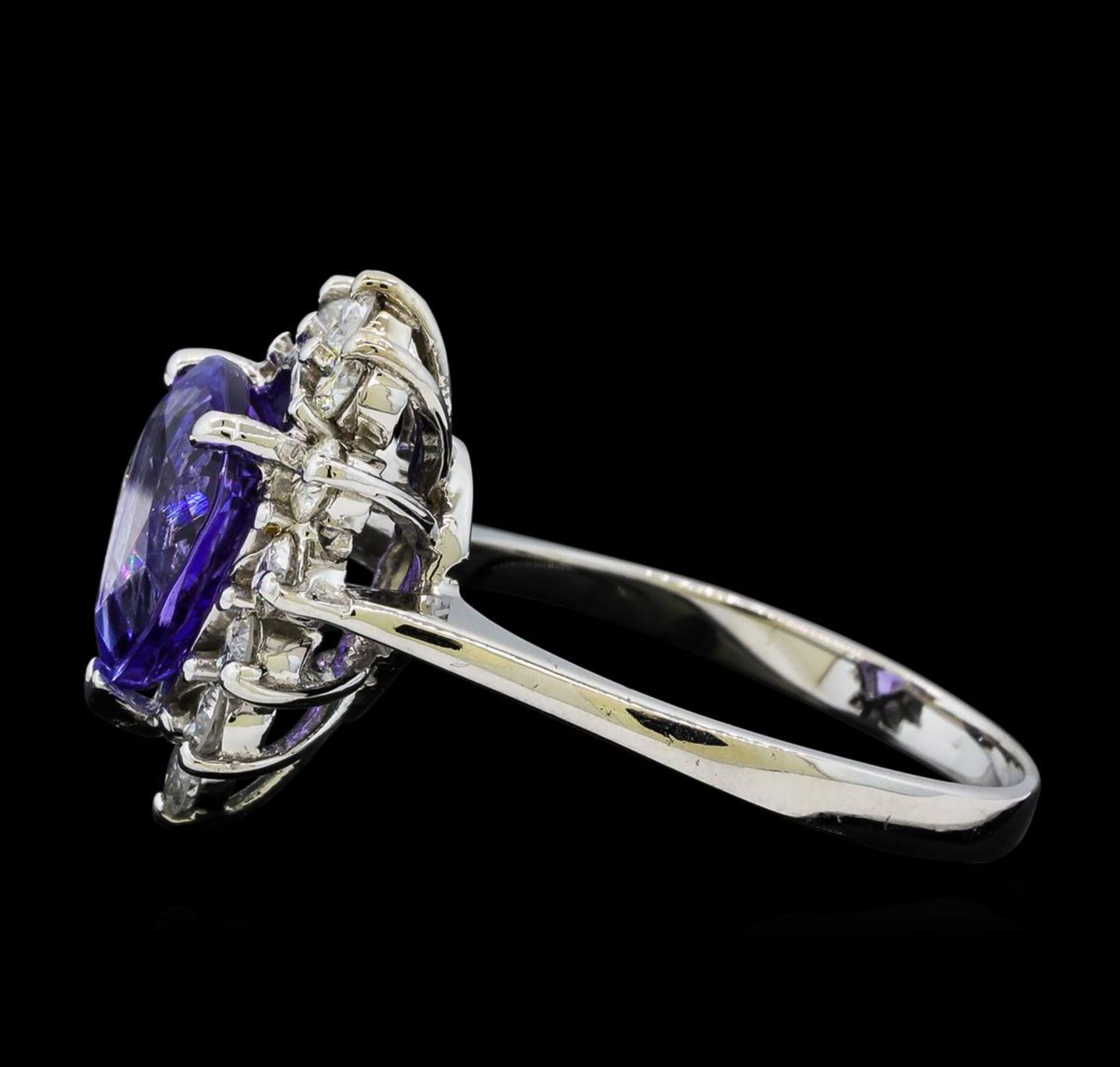 2.76 ctw Tanzanite and Diamond Ring - 14KT White Gold - Image 3 of 4