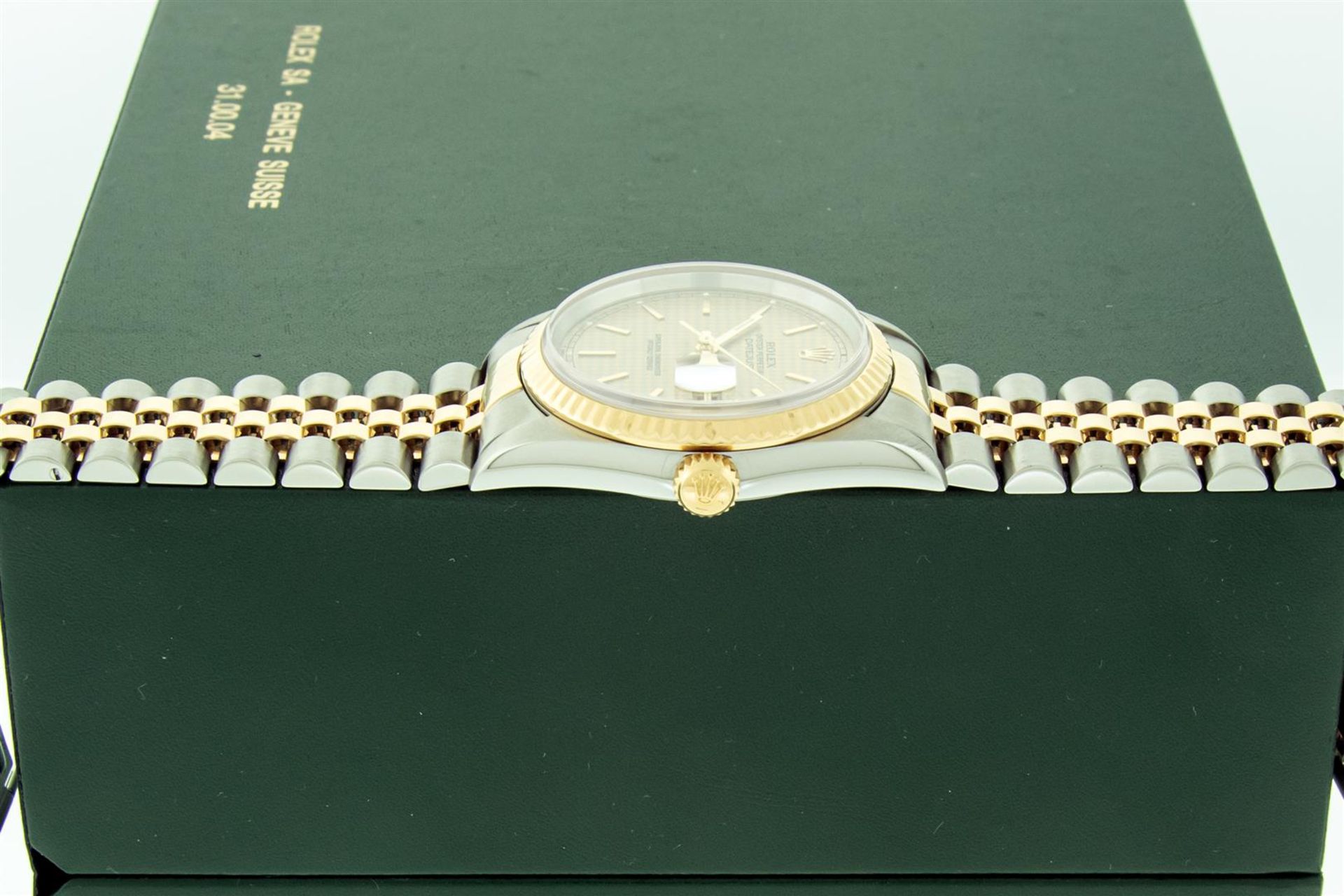 Rolex Datejust Mens 36 Rare Houndstooth Dial Box Booklets Serviced Polished Oyst - Image 4 of 9