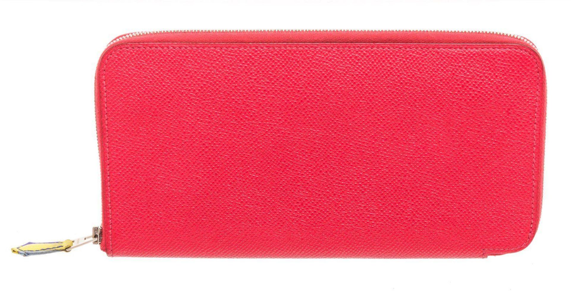 Hermes Red Epsom Leather Silkin Classic Wallet