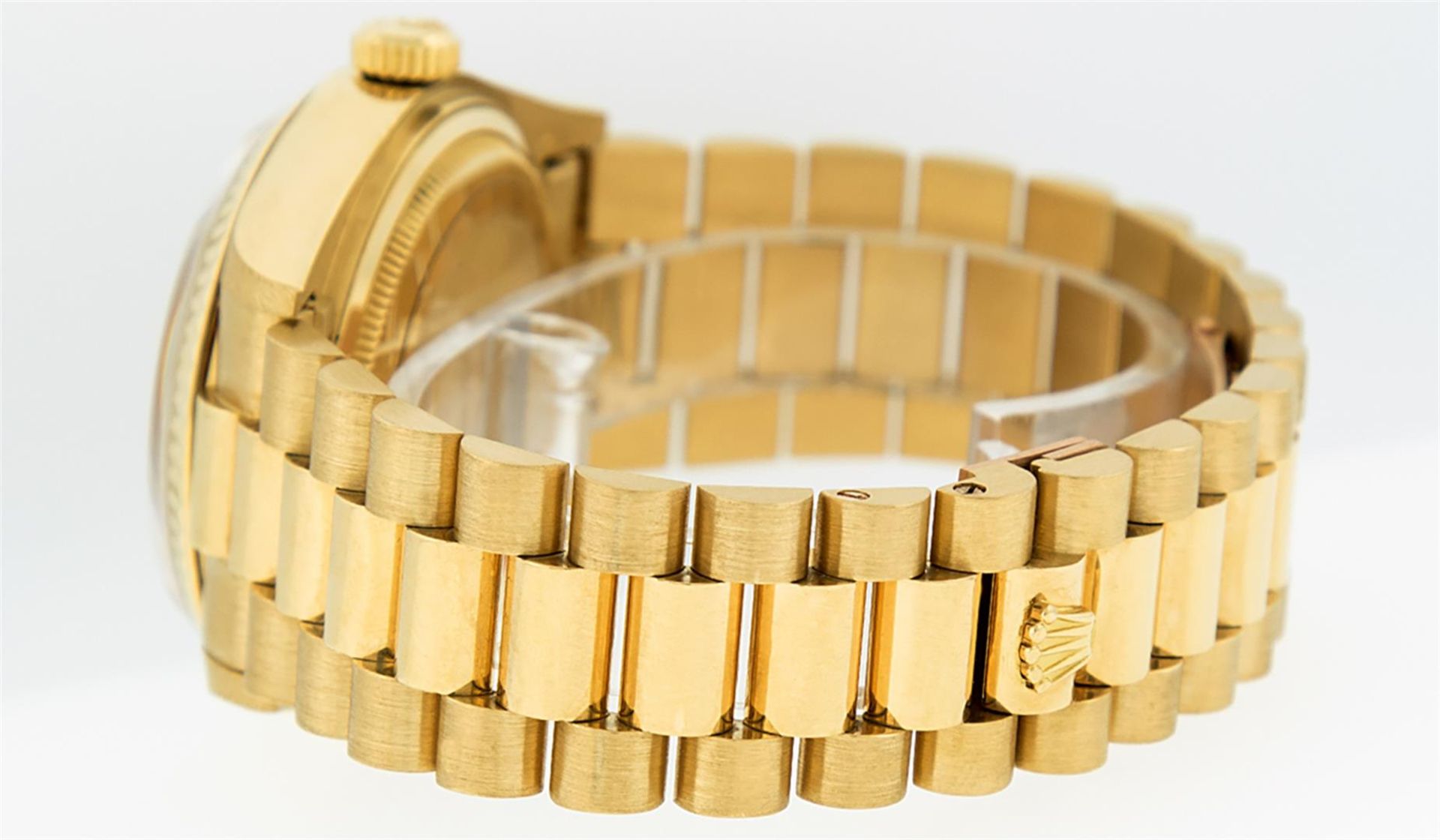Rolex Mens 18K Yellow Gold Black Diamond Quickset President Wristwatch - Image 8 of 9