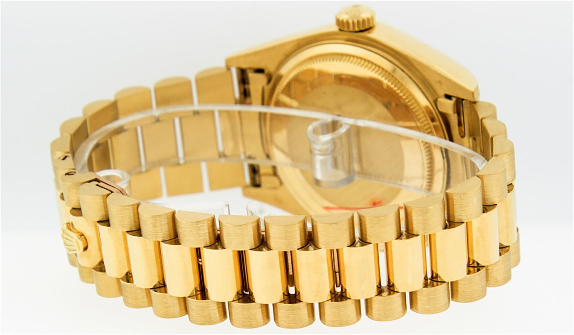 Rolex Mens 18K Yellow Gold Black Diamond Quickset President Wristwatch - Image 4 of 9