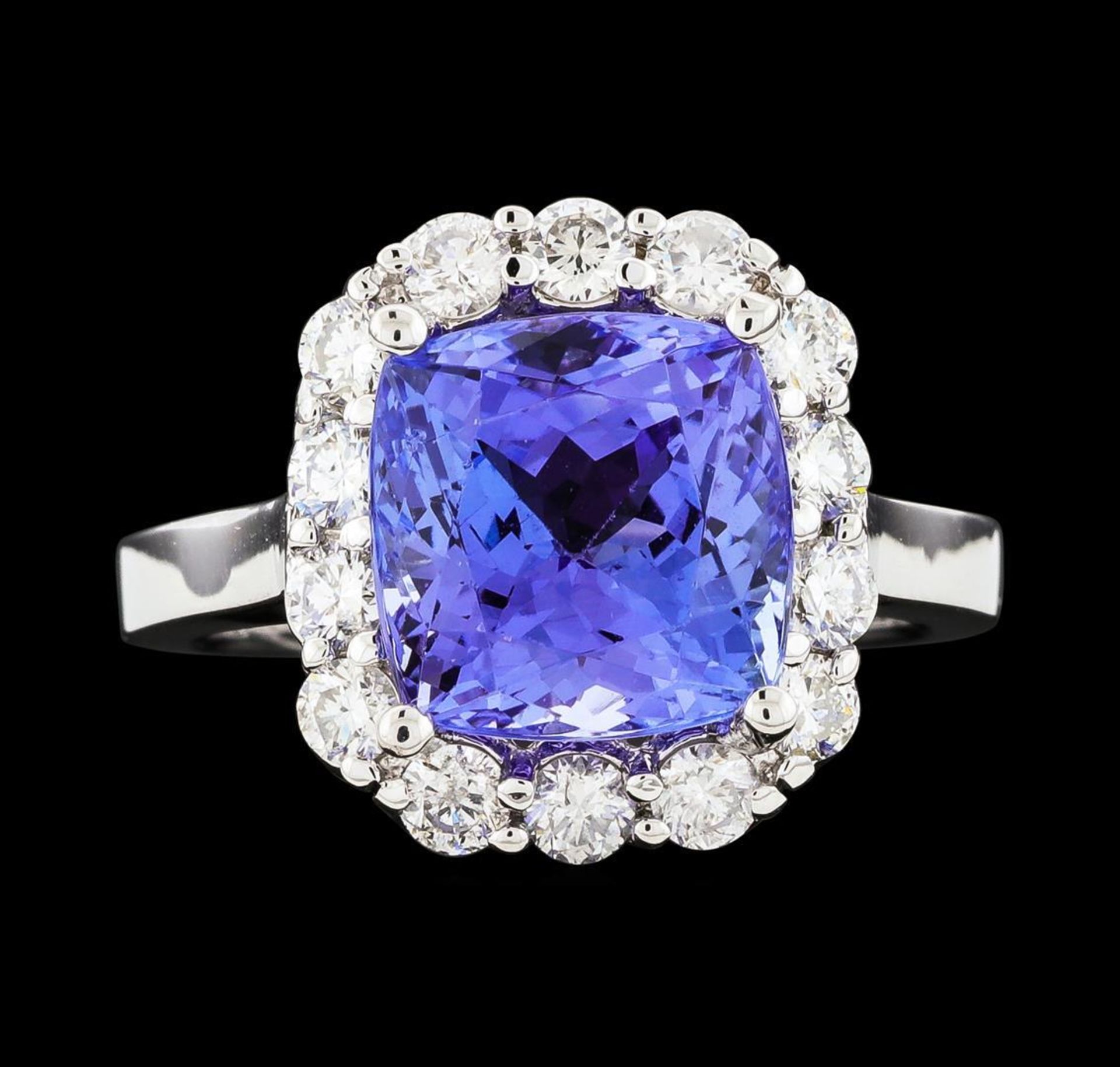 4.96 ctw Tanzanite and Diamond Ring - 14KT White Gold - Image 2 of 5