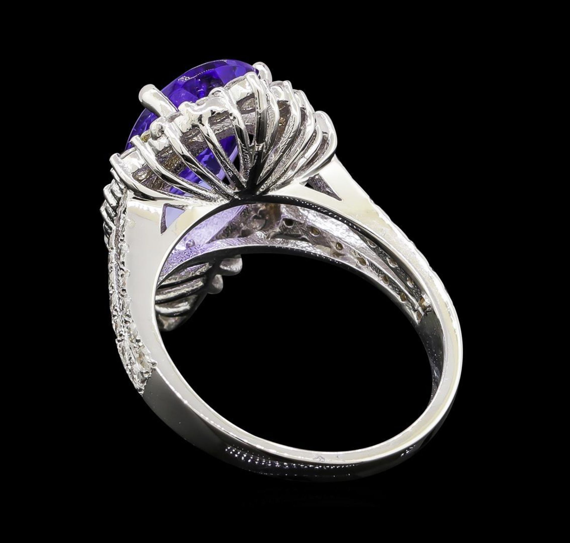 3.73 ctw Tanzanite and Diamond Ring - 14KT White Gold - Image 3 of 6