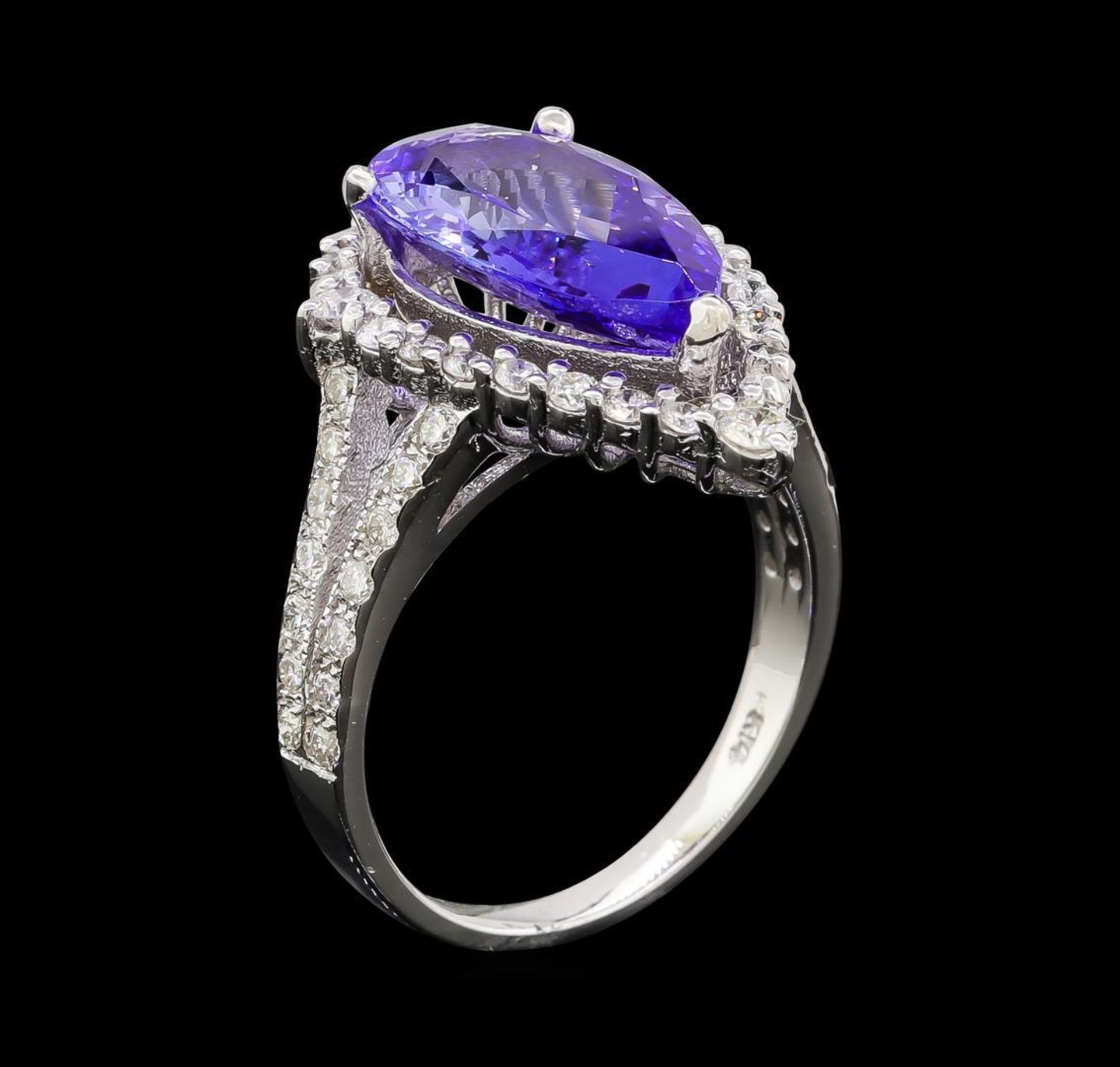 3.73 ctw Tanzanite and Diamond Ring - 14KT White Gold - Image 4 of 6